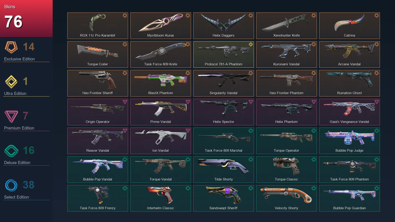 AP | Lv313 | Unranked | 76 Skin | 29 Agent | 139 Buddy — Valorant account