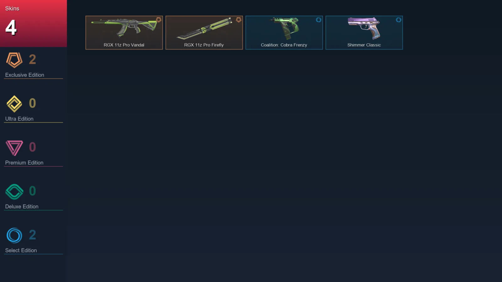 EU | Lv63 | Unranked | 4 Skin | 19 Agent | 18 Buddy