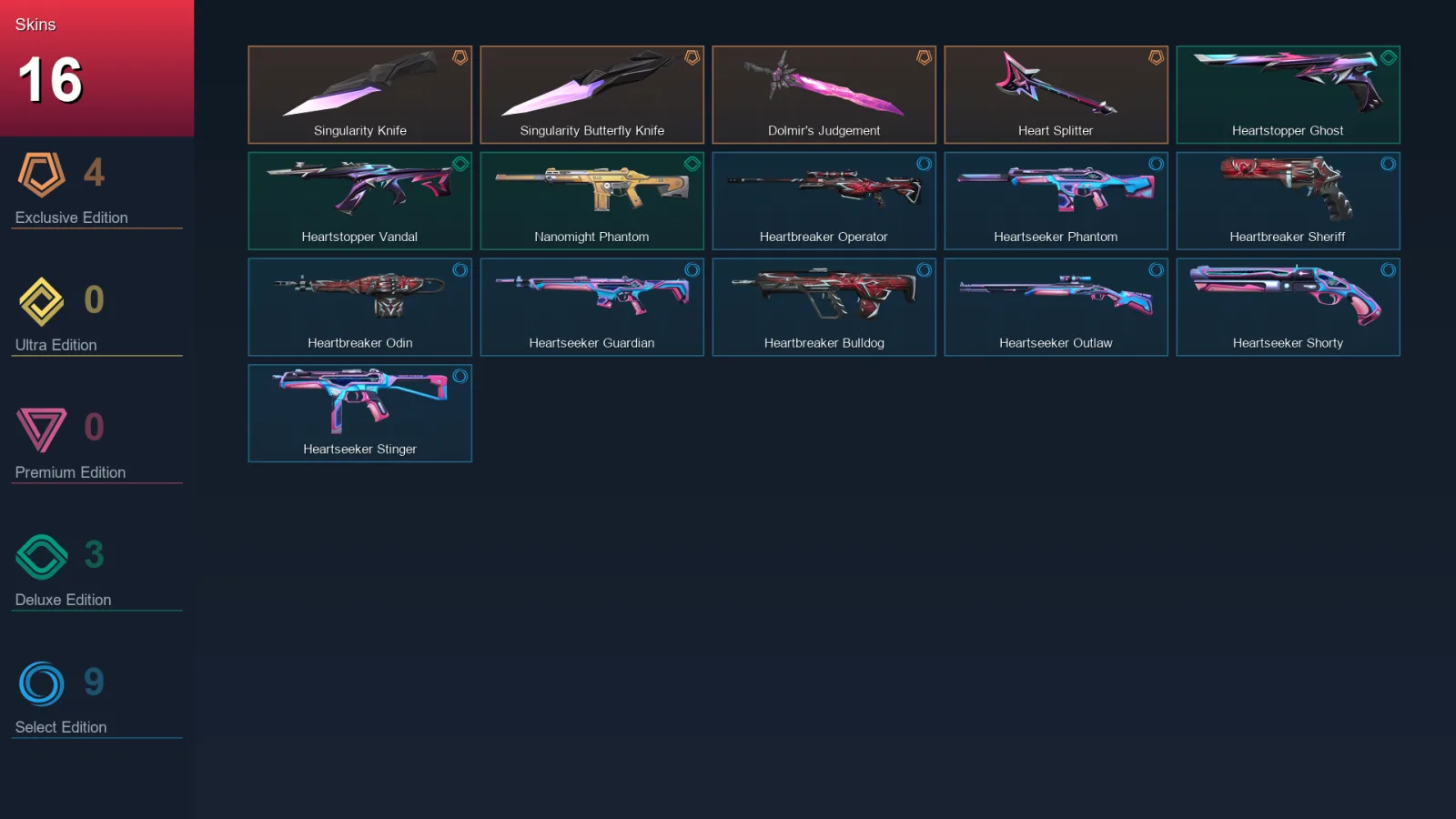 EU | Lv45 | Unranked | 16 Skin | 14 Agent | 15 Buddy