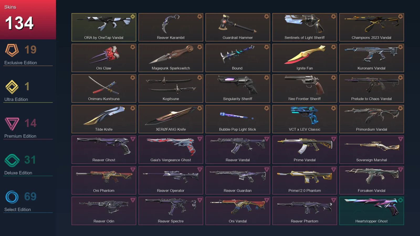 EU | Lv206 | Unranked | 134 Skin | 28 Agent | 146 Buddy — Valorant account