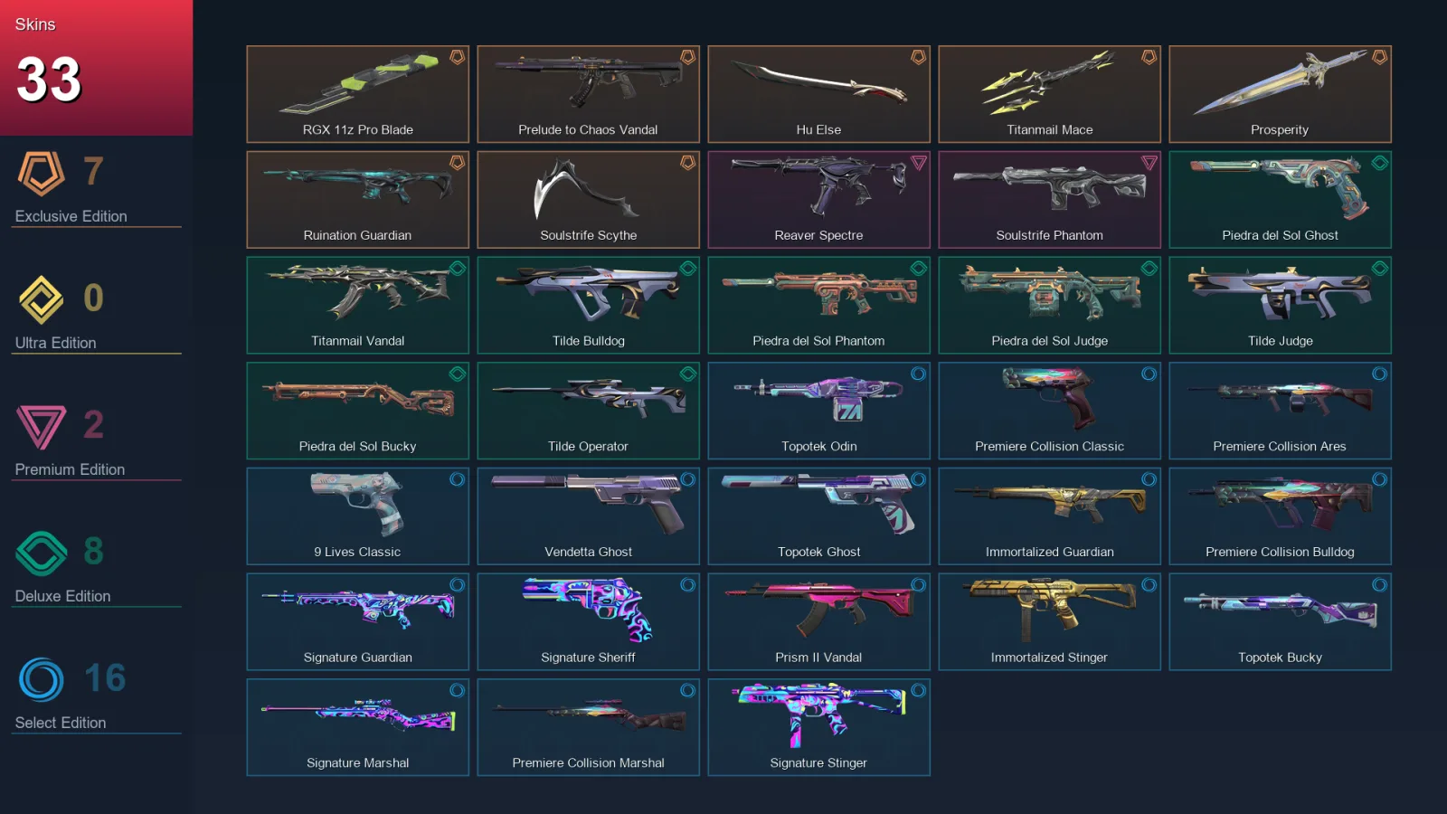 NA | Lv44 | Unranked | 33 Skin | 29 Agent | 23 Buddy