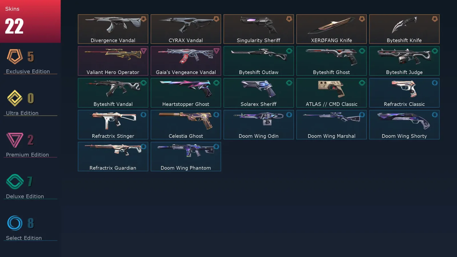 [Valorant] | EU | Level 144 | 28 Agents | 22 Skins — Valorant account