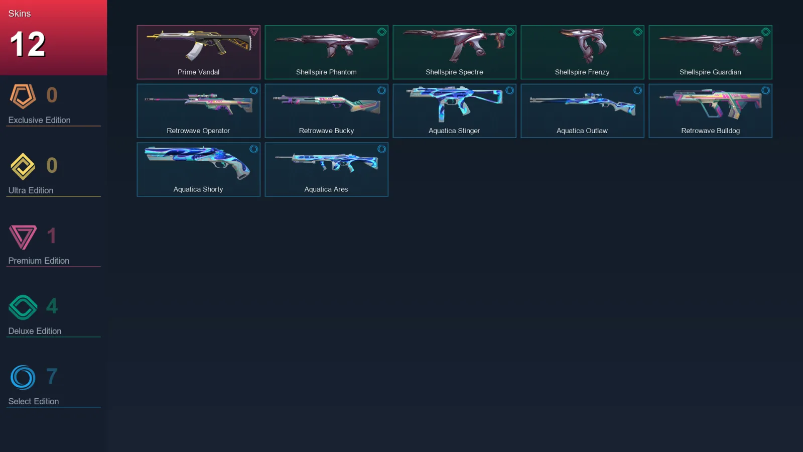 AP | Lv46 | Unranked | 12 Skin | 15 Agent | 21 Buddy
