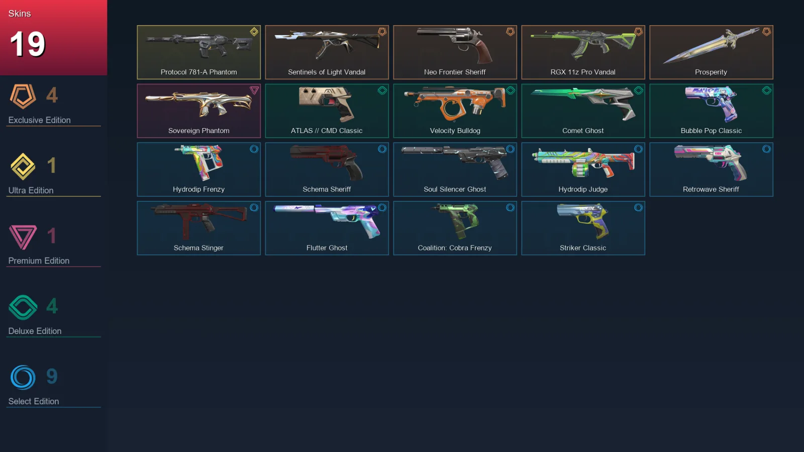 AP | Lv185 | Unranked | 19 Skin | 28 Agent | 73 Buddy — Valorant account