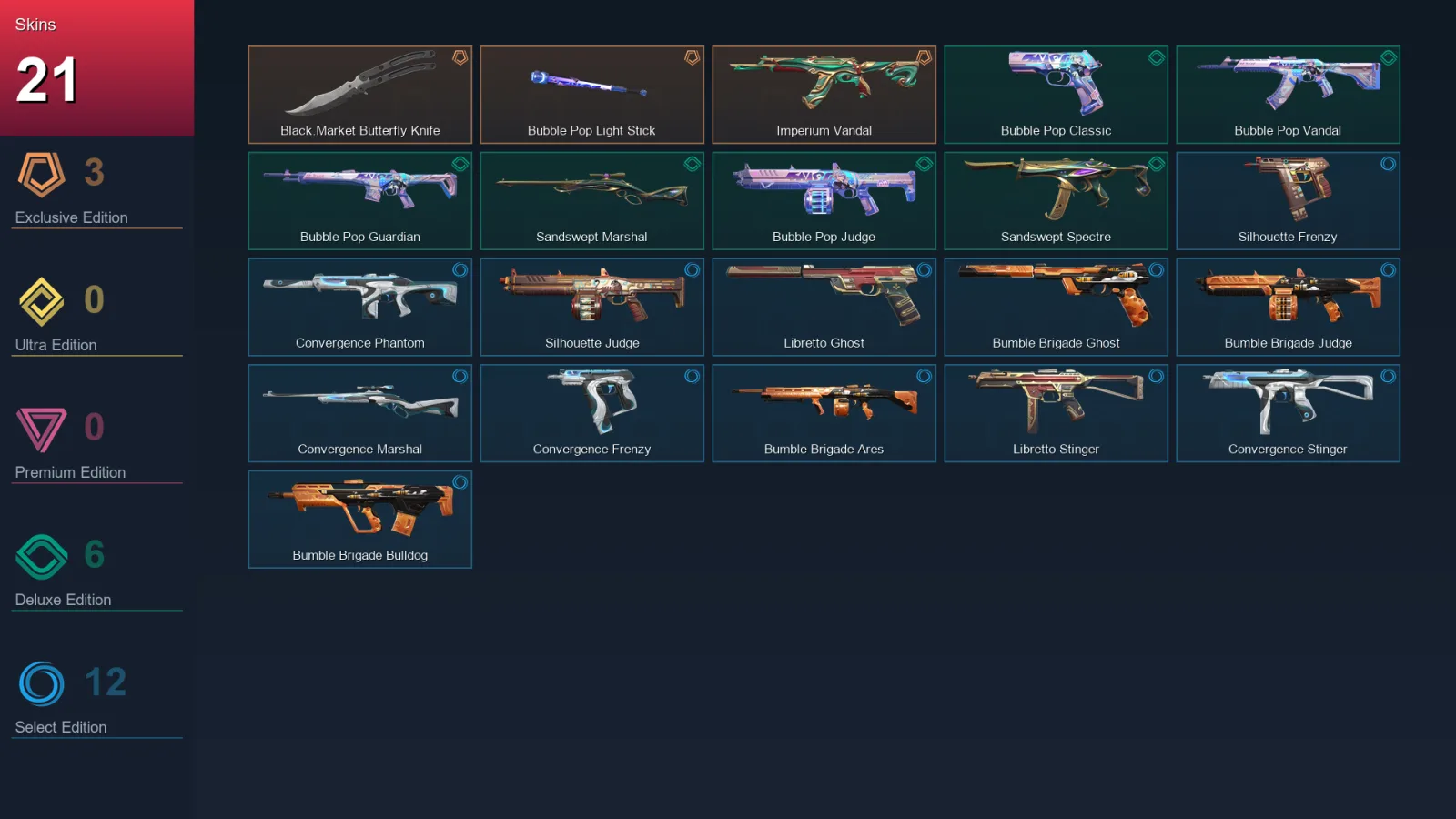 EU | Lv44 | Unranked | 21 Skin | 16 Agent | 24 Buddy