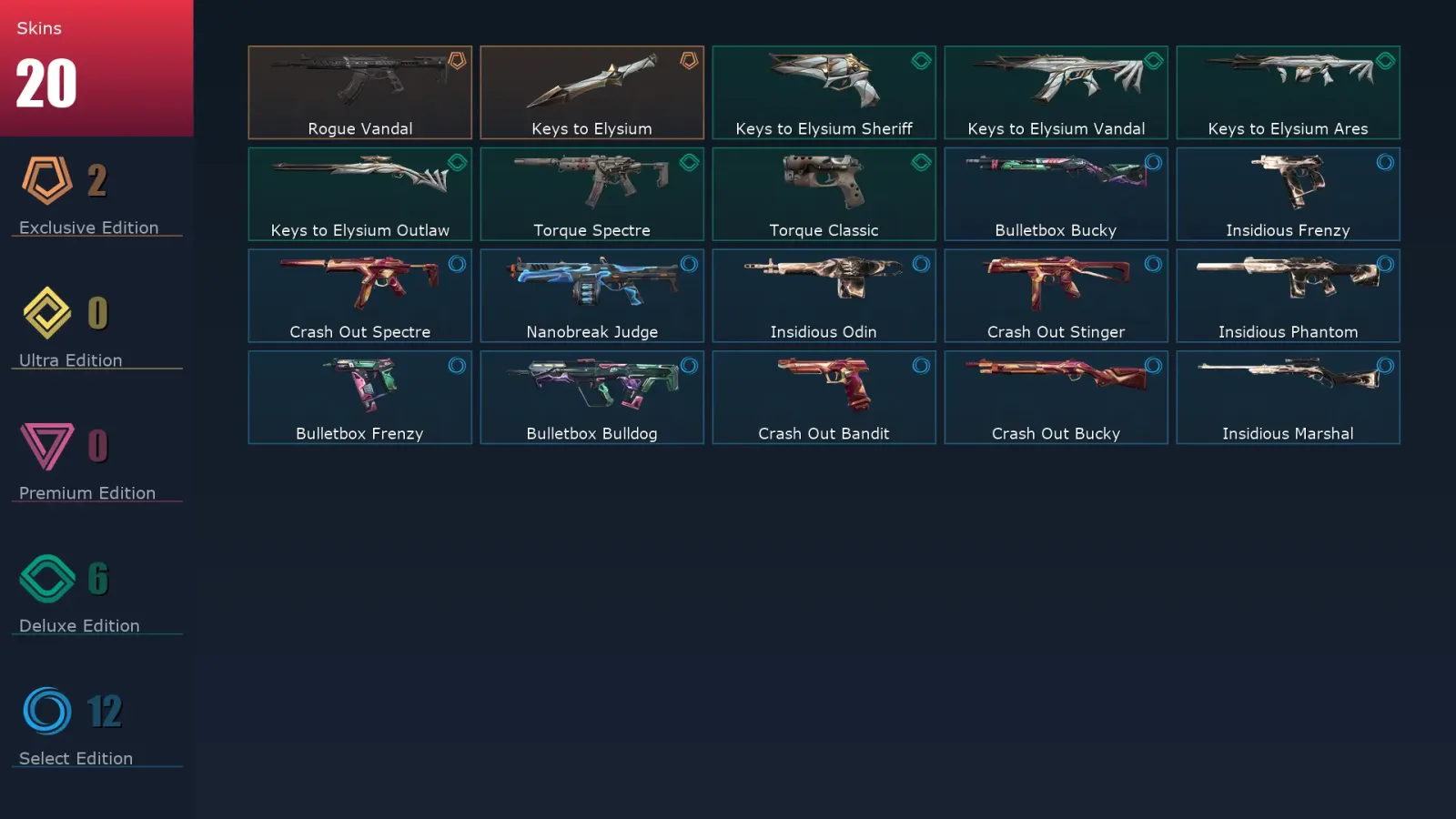 [Valorant] | EU | Level 26 | 9 Agents | 20 Skins