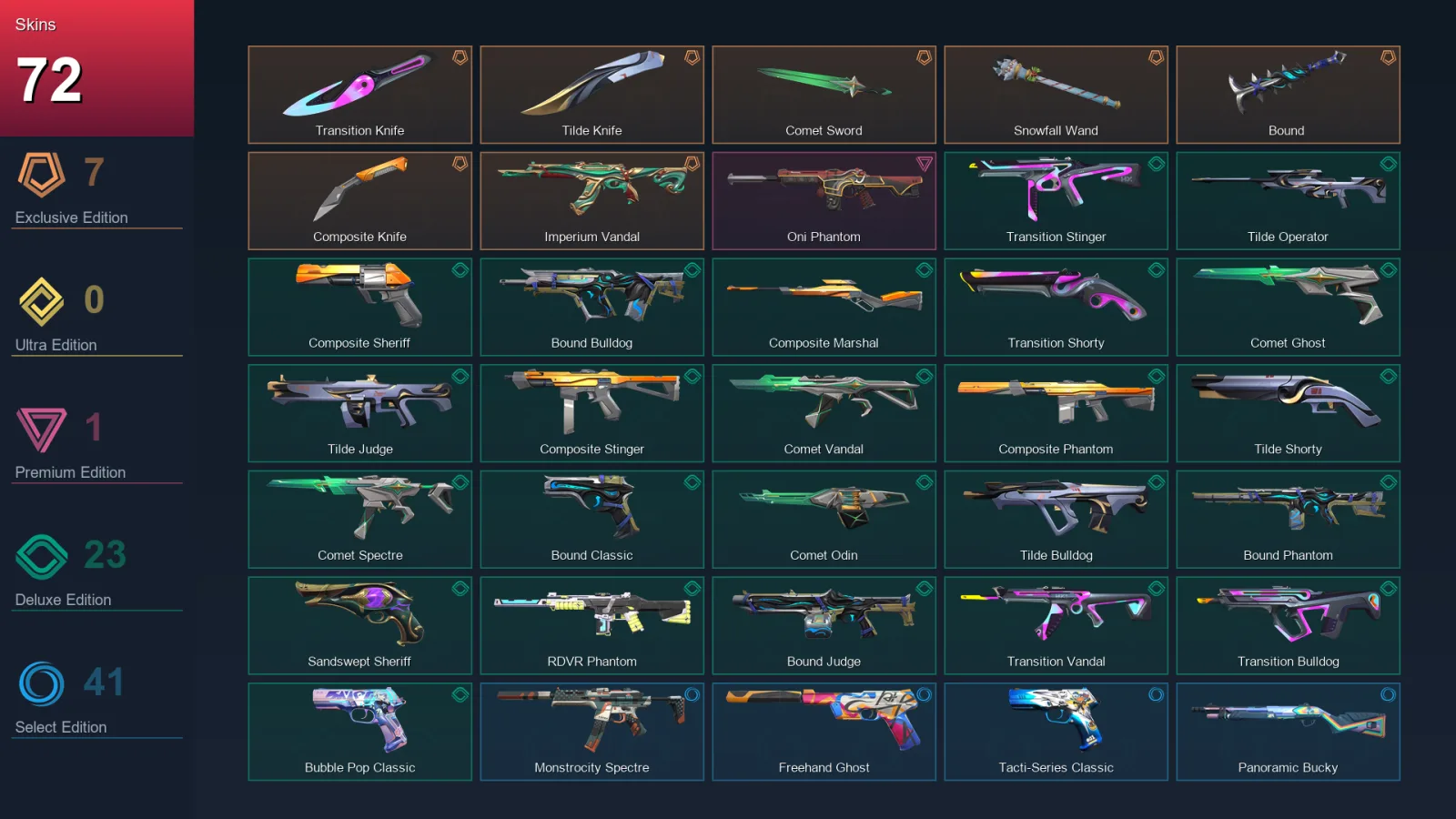 AP | Lv207 | Unranked | 72 Skin | 24 Agent | 92 Buddy — Valorant account