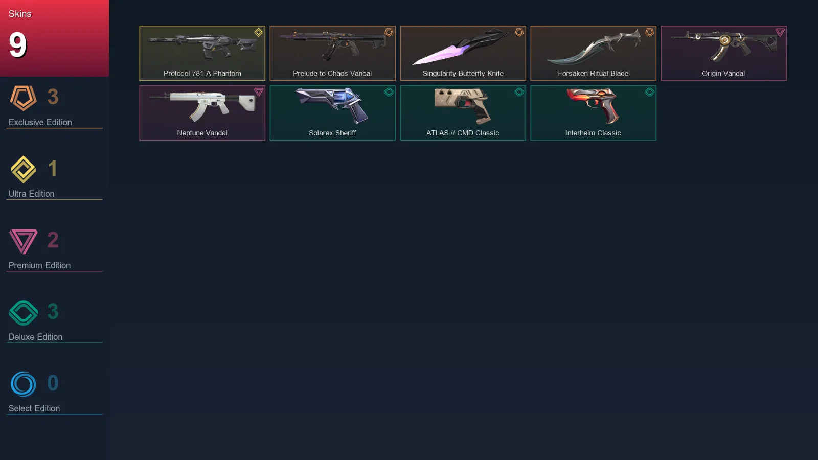 EU | Lv64 | Unranked | 9 Skin | 20 Agent | 24 Buddy