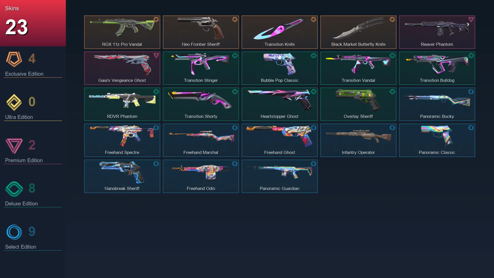 EU | Lv120 | Unranked | 23 Skin | 28 Agent | 45 Buddy &mdash; Valorant account with Astra