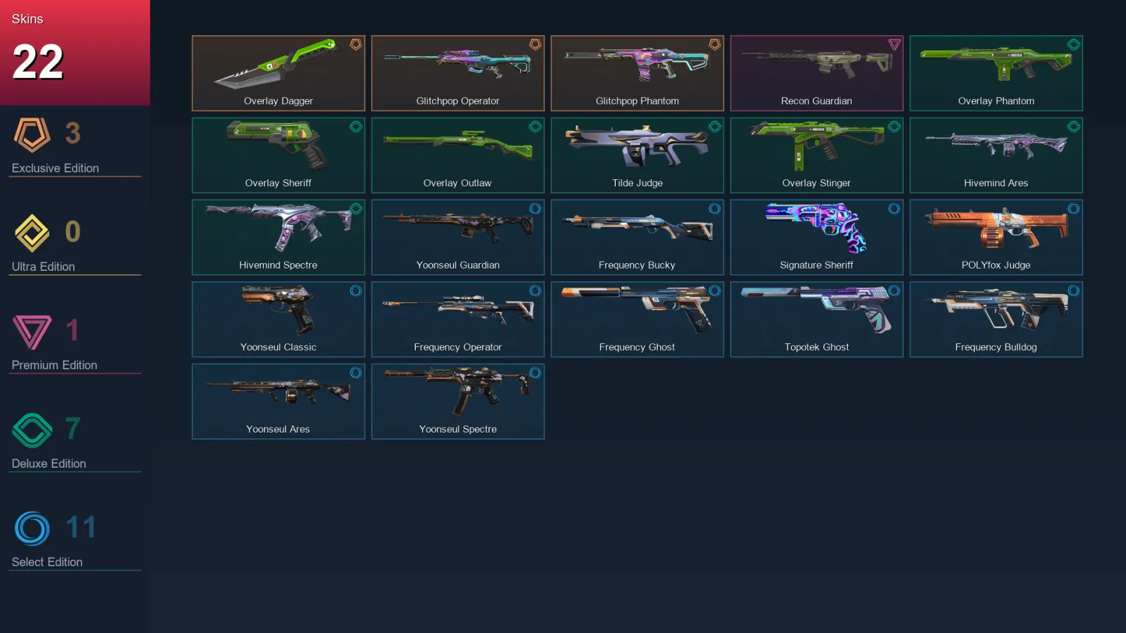 NA | Lv42 | Unranked | 22 Skin | 29 Agent | 35 Buddy