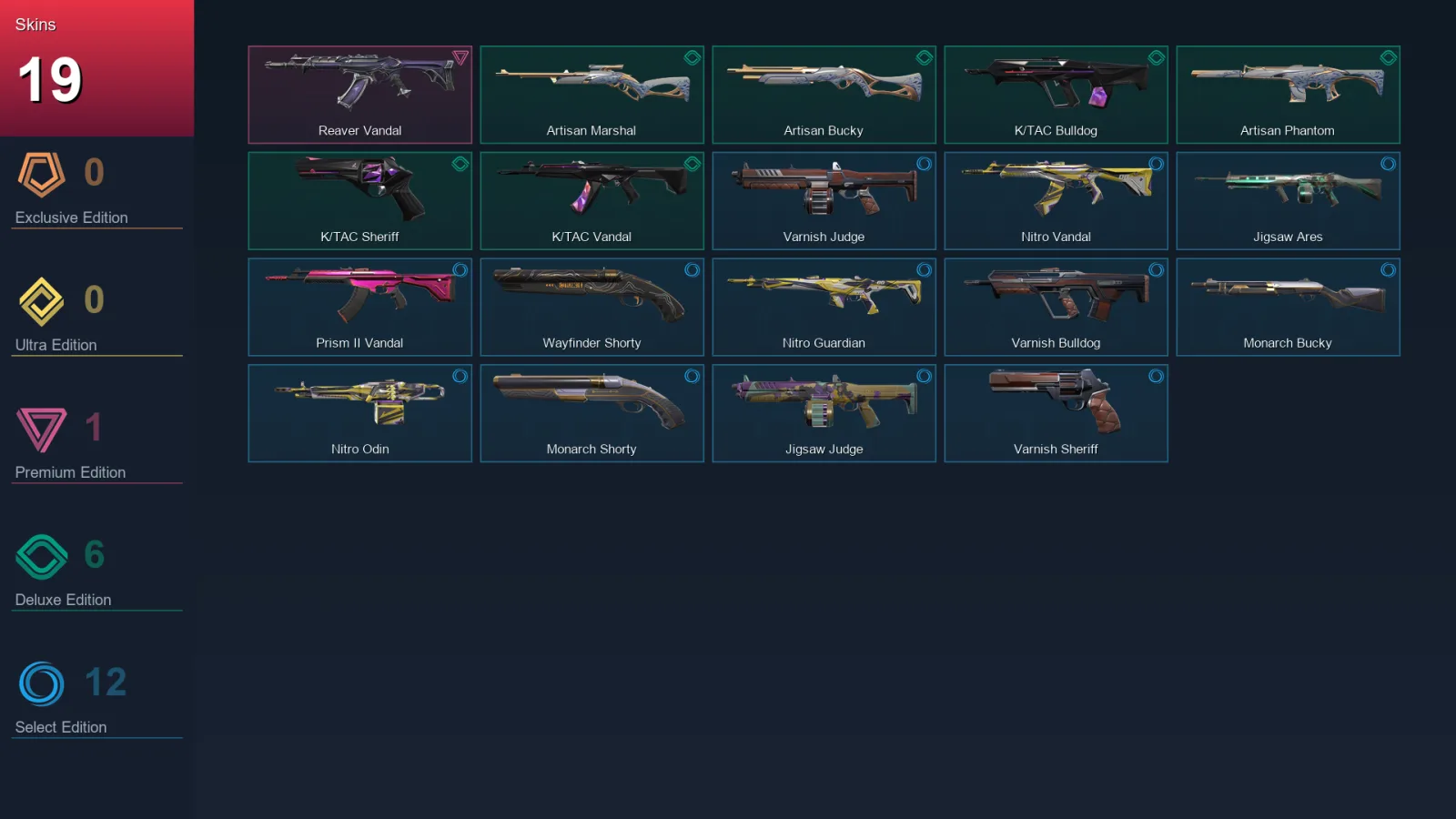 EU | Lv36 | Unranked | 19 Skin | 12 Agent | 26 Buddy