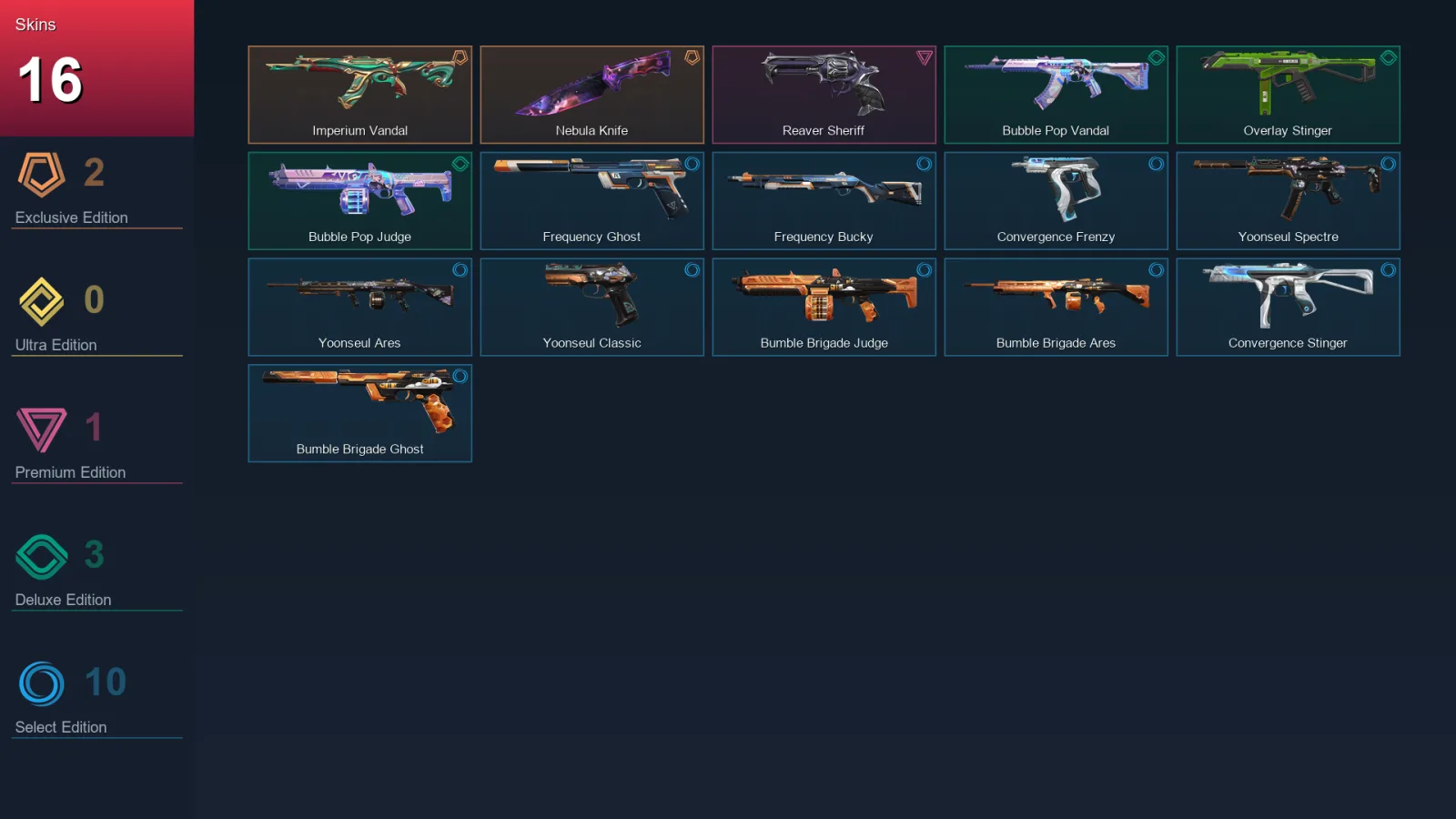 EU | Lv20 | Unranked | 16 Skin | 9 Agent | 12 Buddy