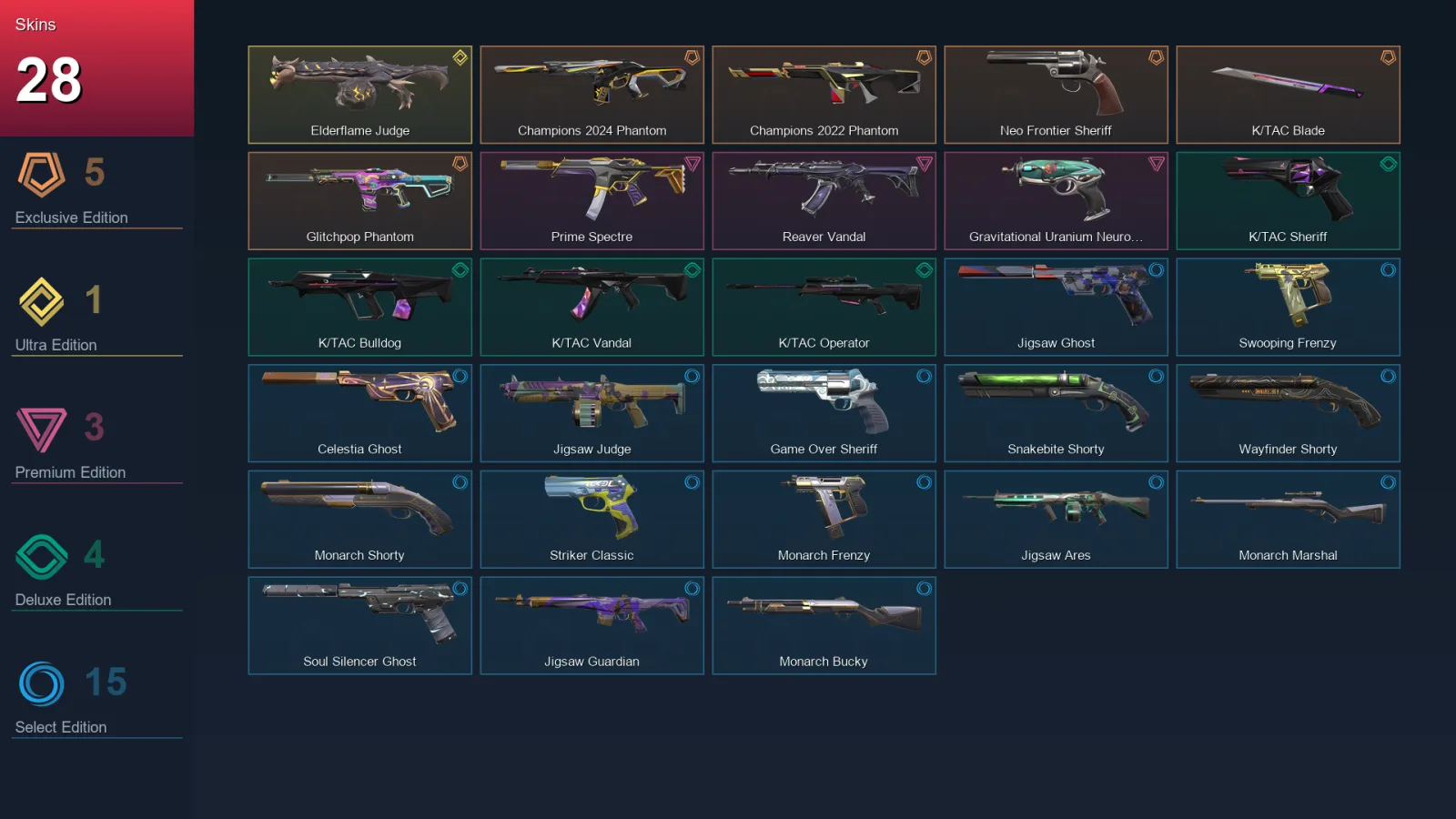 EU | Lv135 | Unranked | 28 Skin | 27 Agent | 73 Buddy