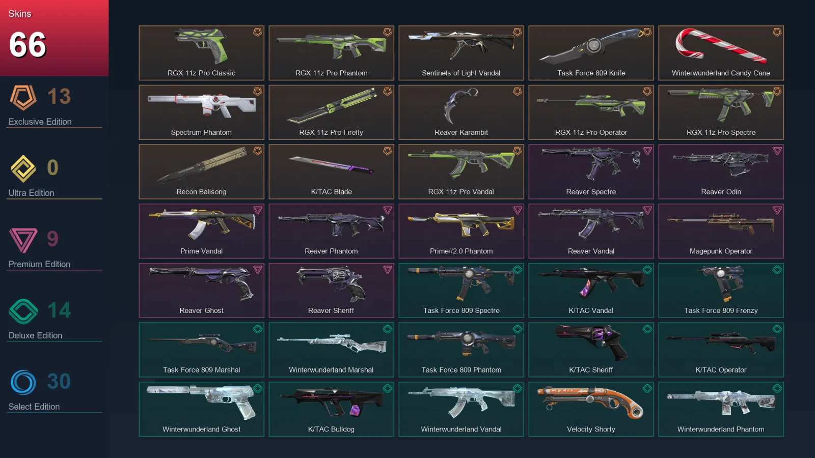 AP | Lv252 | Unranked | 66 Skin | 27 Agent | 116 Buddy