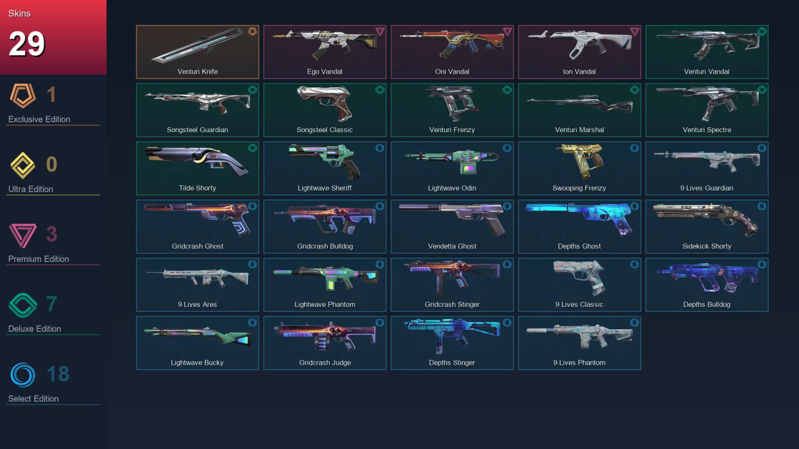 NA | Lv82 | Unranked | 29 Skin | 29 Agent | 47 Buddy