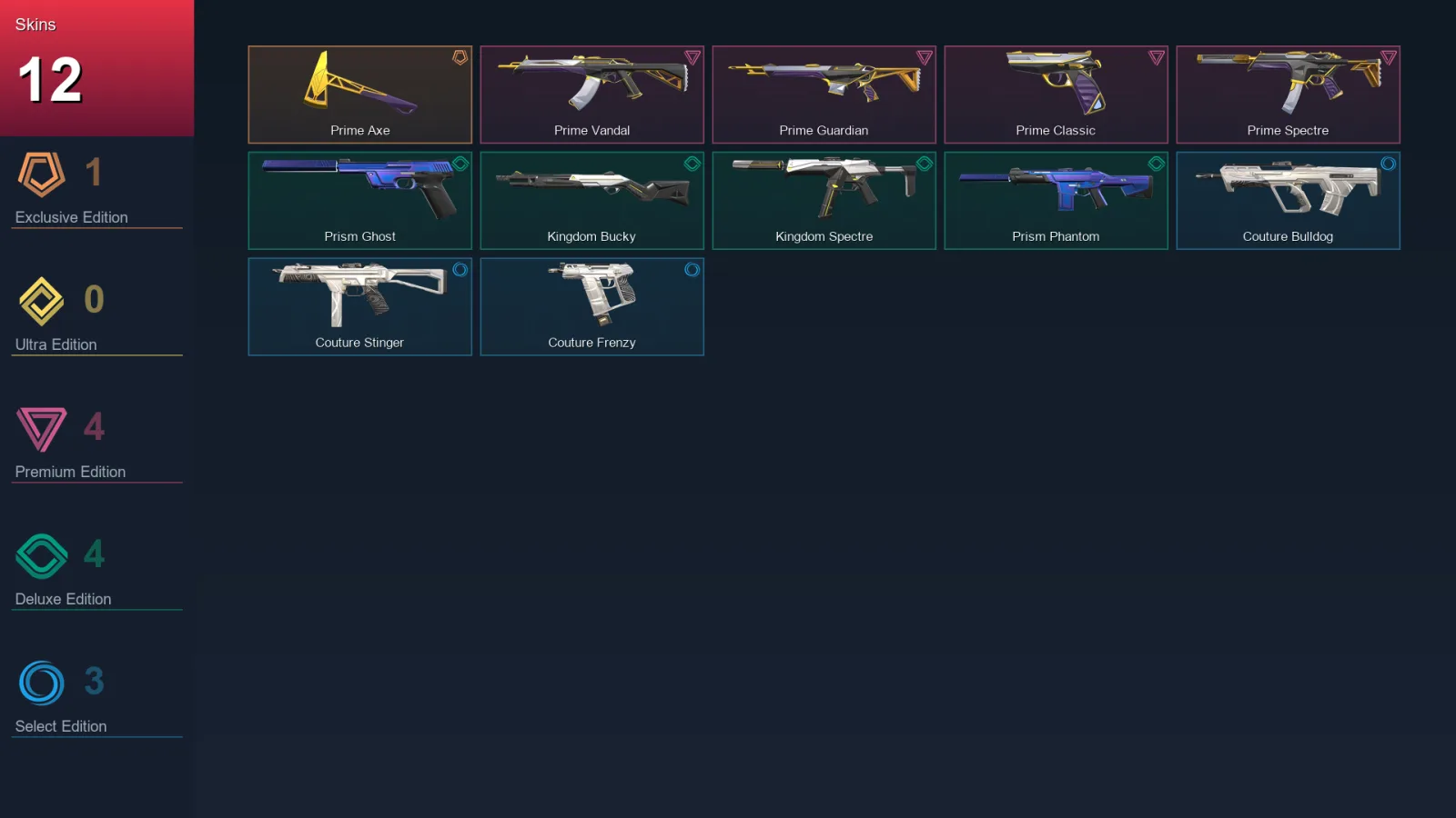 EU | Lv43 | Unranked | 12 Skin | 18 Agent | 26 Buddy