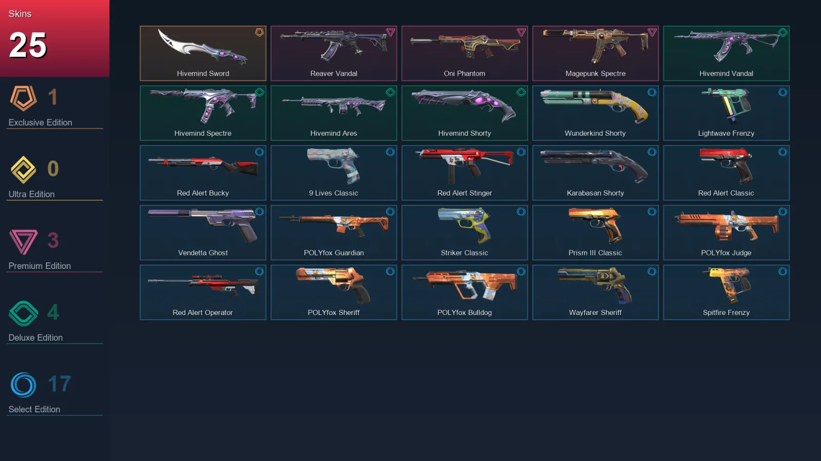 AP | Lv168 | Unranked | 25 Skin | 24 Agent | 81 Buddy