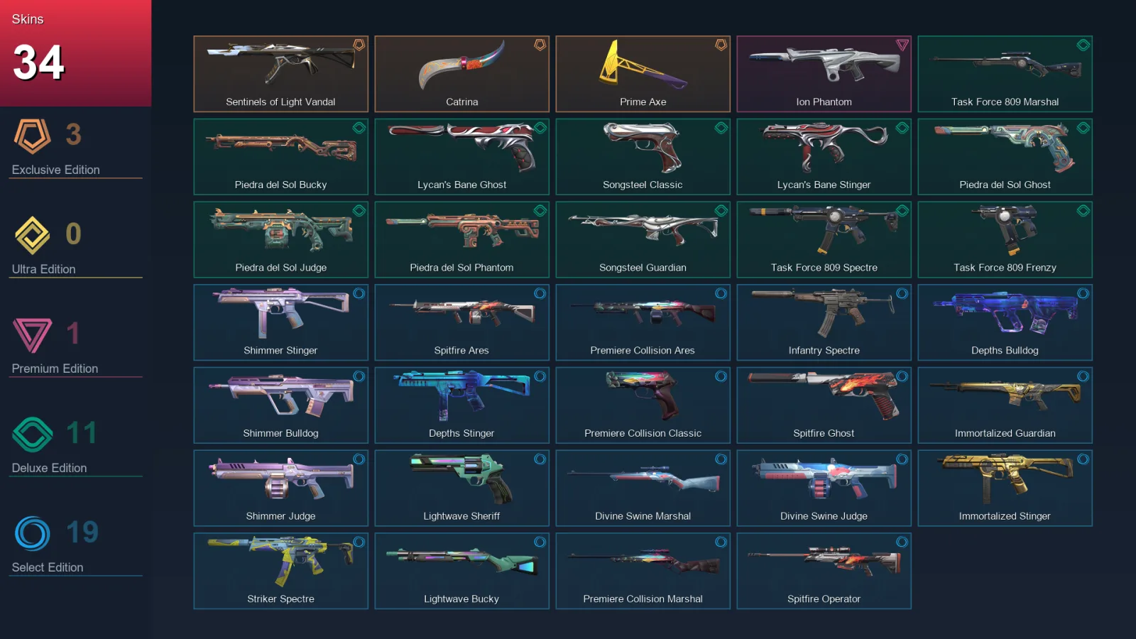 EU | Lv47 | Unranked | 34 Skin | 20 Agent | 28 Buddy