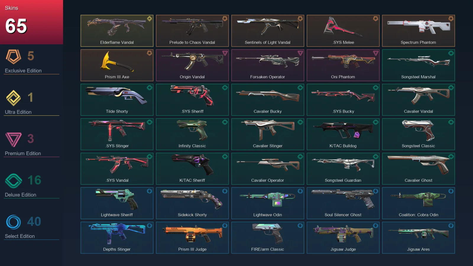 NA | Lv231 | Unranked | 65 Skin | 27 Agent | 112 Buddy — Unranked / Smurf Valorant