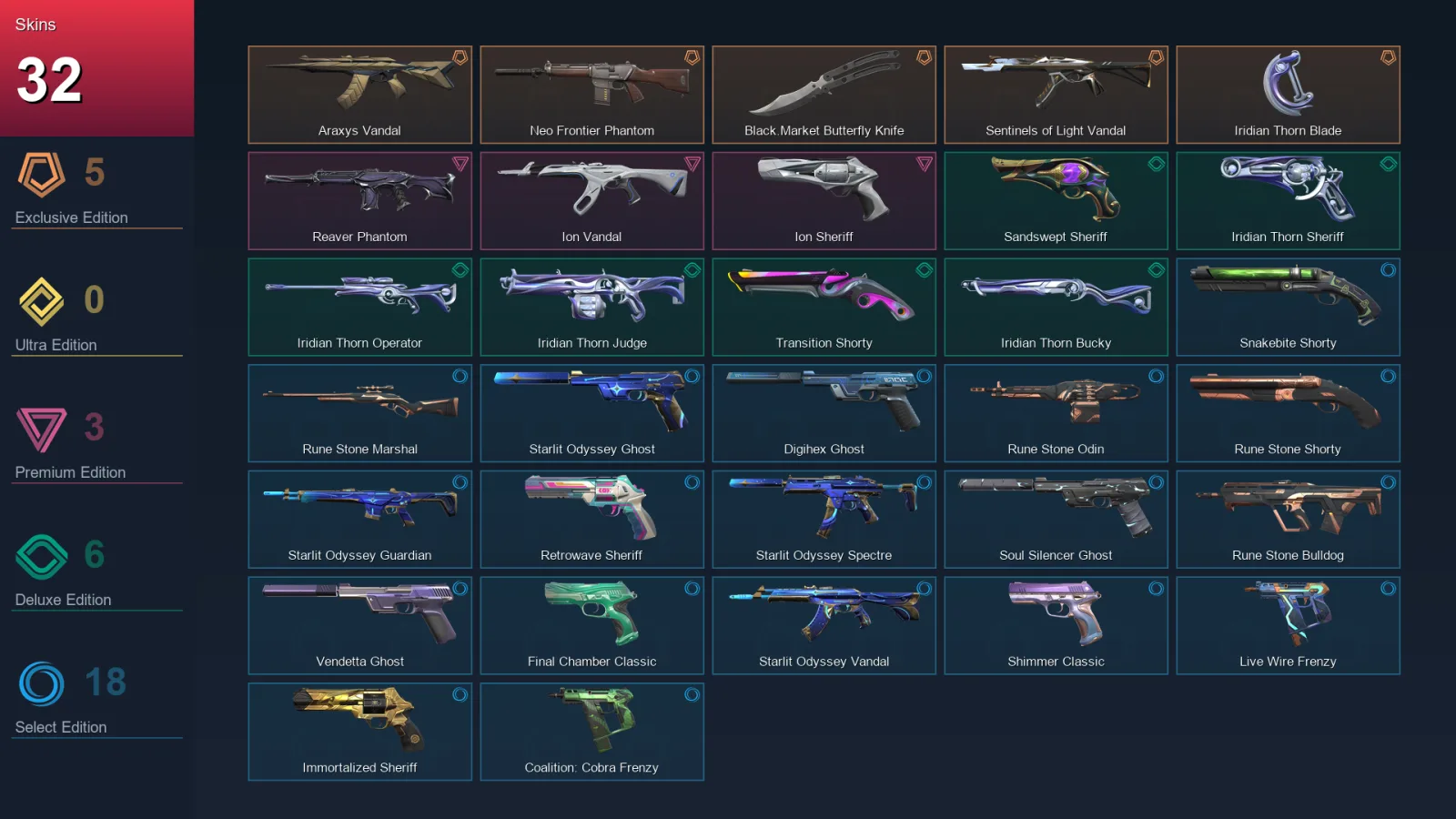 EU | Lv211 | Unranked | 32 Skin | 25 Agent | 85 Buddy
