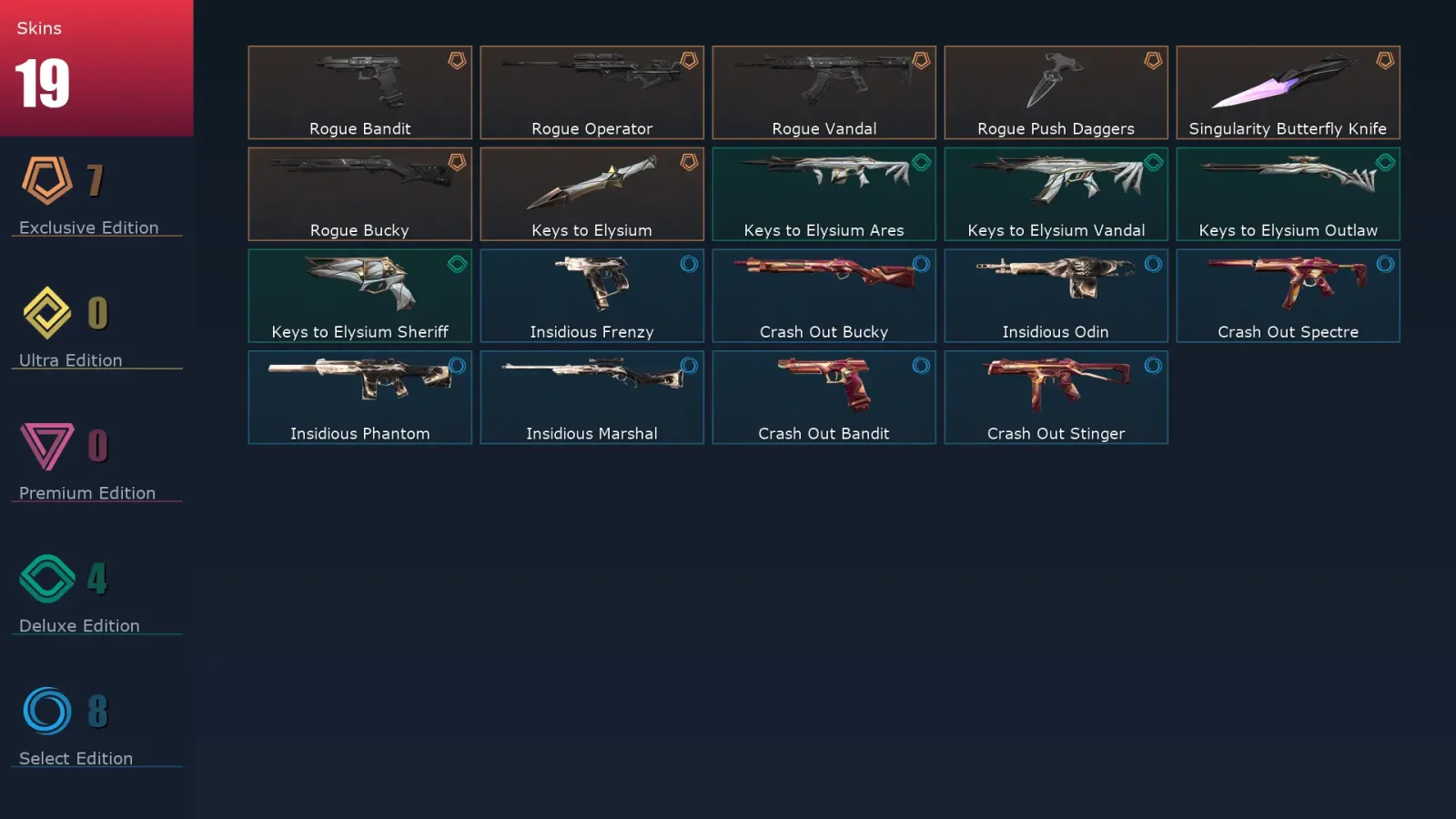 [Valorant] | EU | Level 26 | Ascendant 2 | 9 Agents | 19 Skins — Valorant account