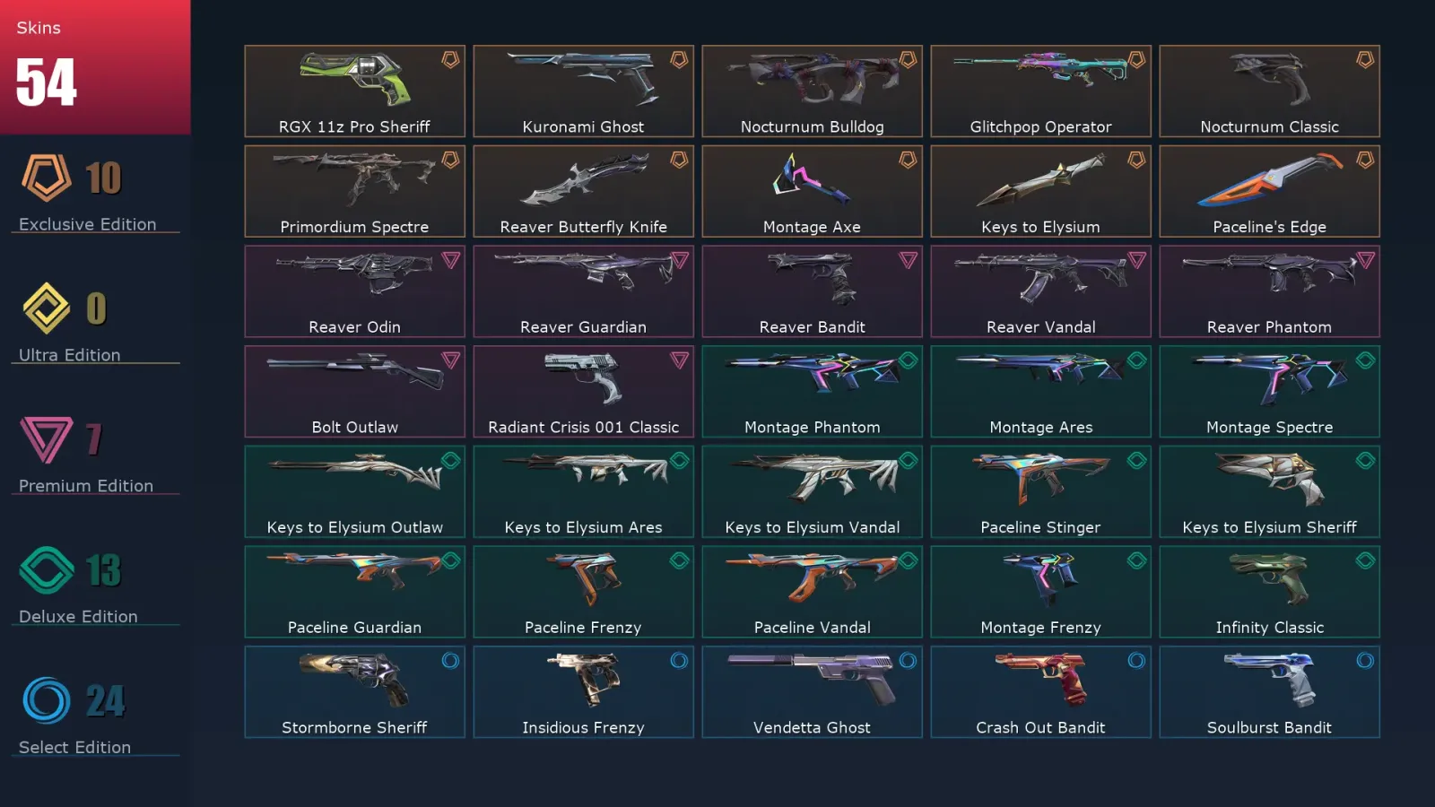 [Valorant] | EU | Level 58 | 26 Agents | 54 Skins — Valorant account