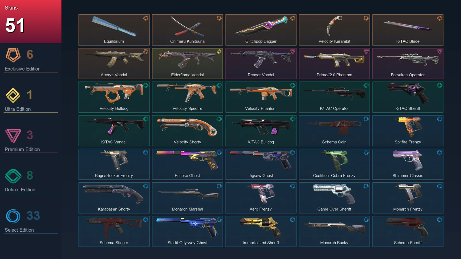 EU | Lv260 | Unranked | 51 Skin | 27 Agent | 107 Buddy — Jigsaw Ares