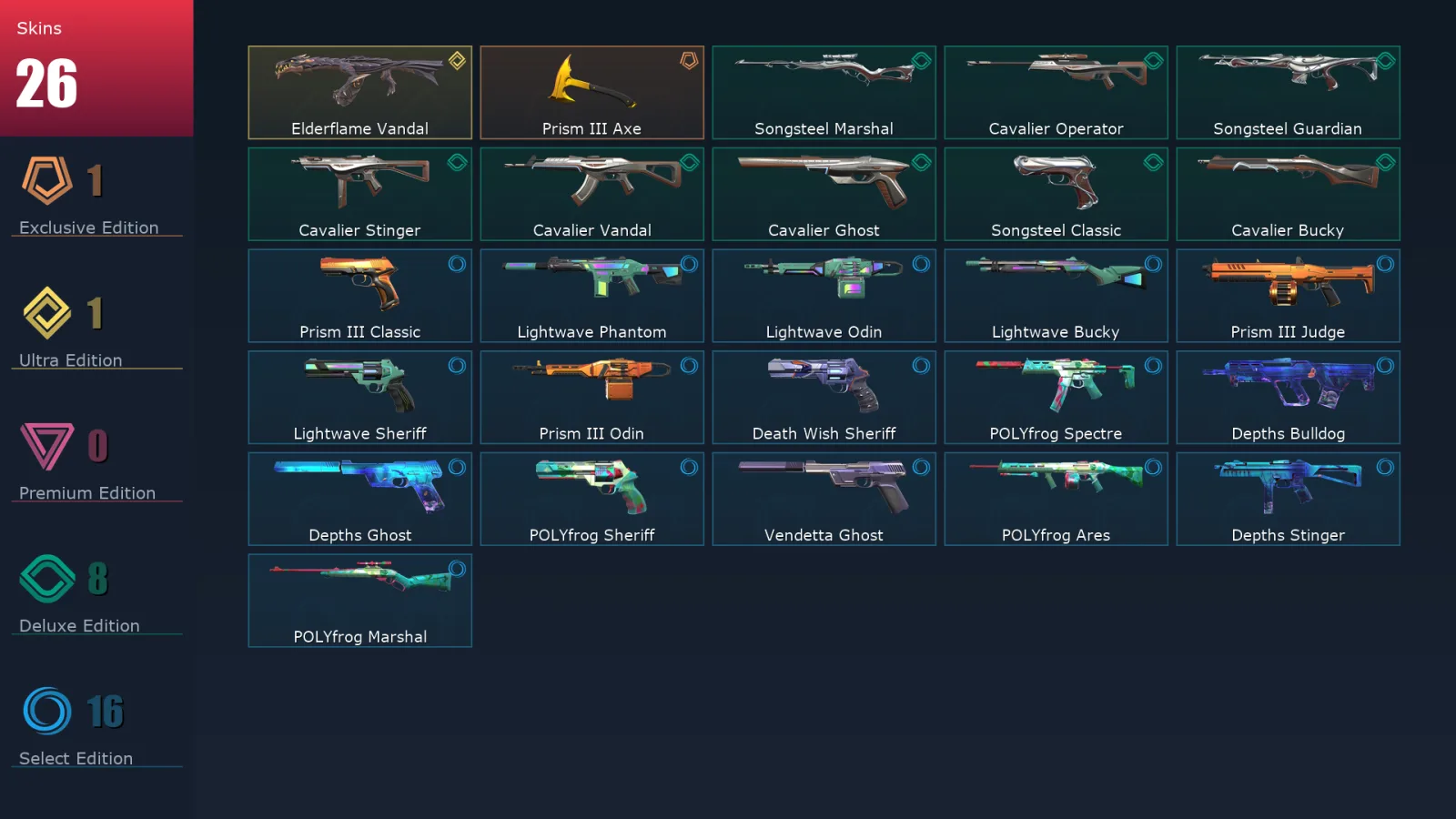 [Valorant] | EU | Level 105 | 28 Agents | 26 Skins
