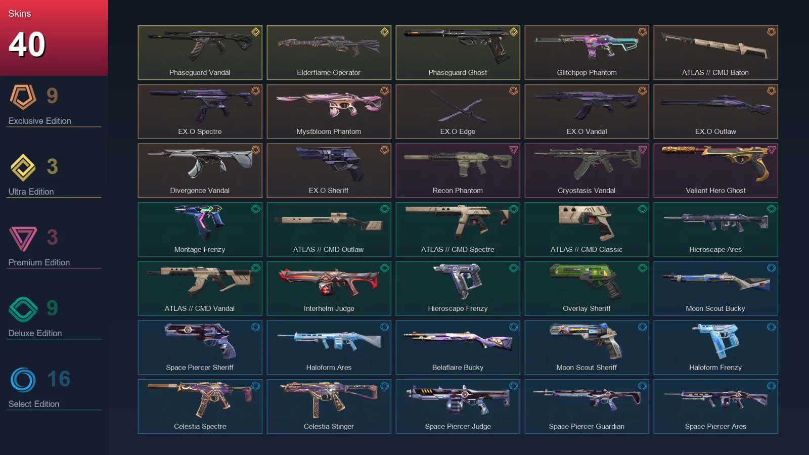 EU | Lv87 | Unranked | 40 Skin | 25 Agent | 40 Buddy