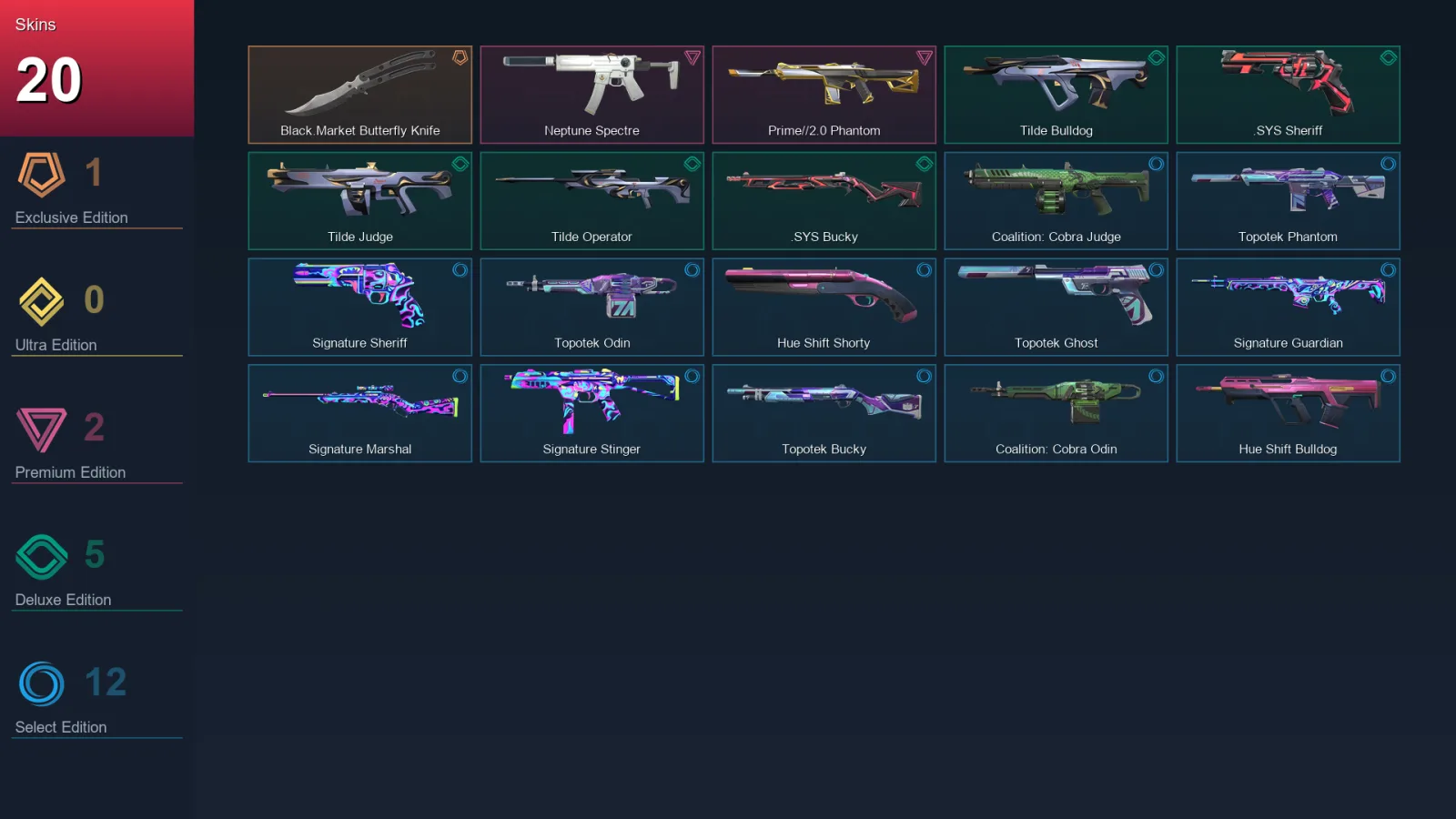 AP | Lv40 | Unranked | 20 Skin | 15 Agent | 23 Buddy