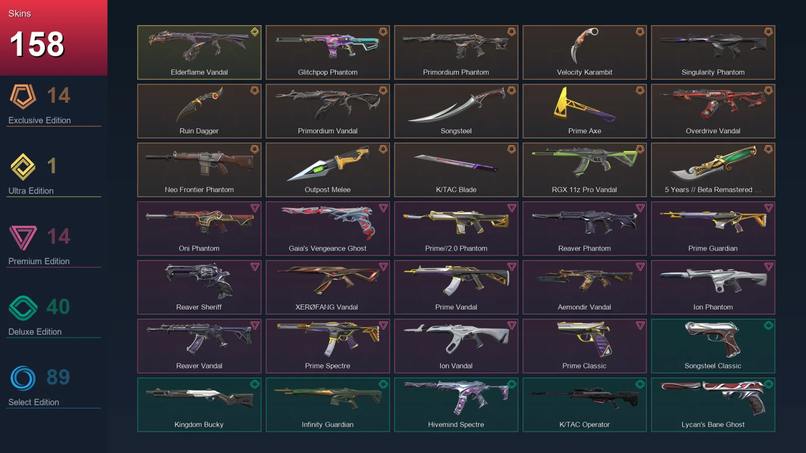 NA | Lv295 | Unranked | 158 Skin | 27 Agent | 173 Buddy — Valorant account