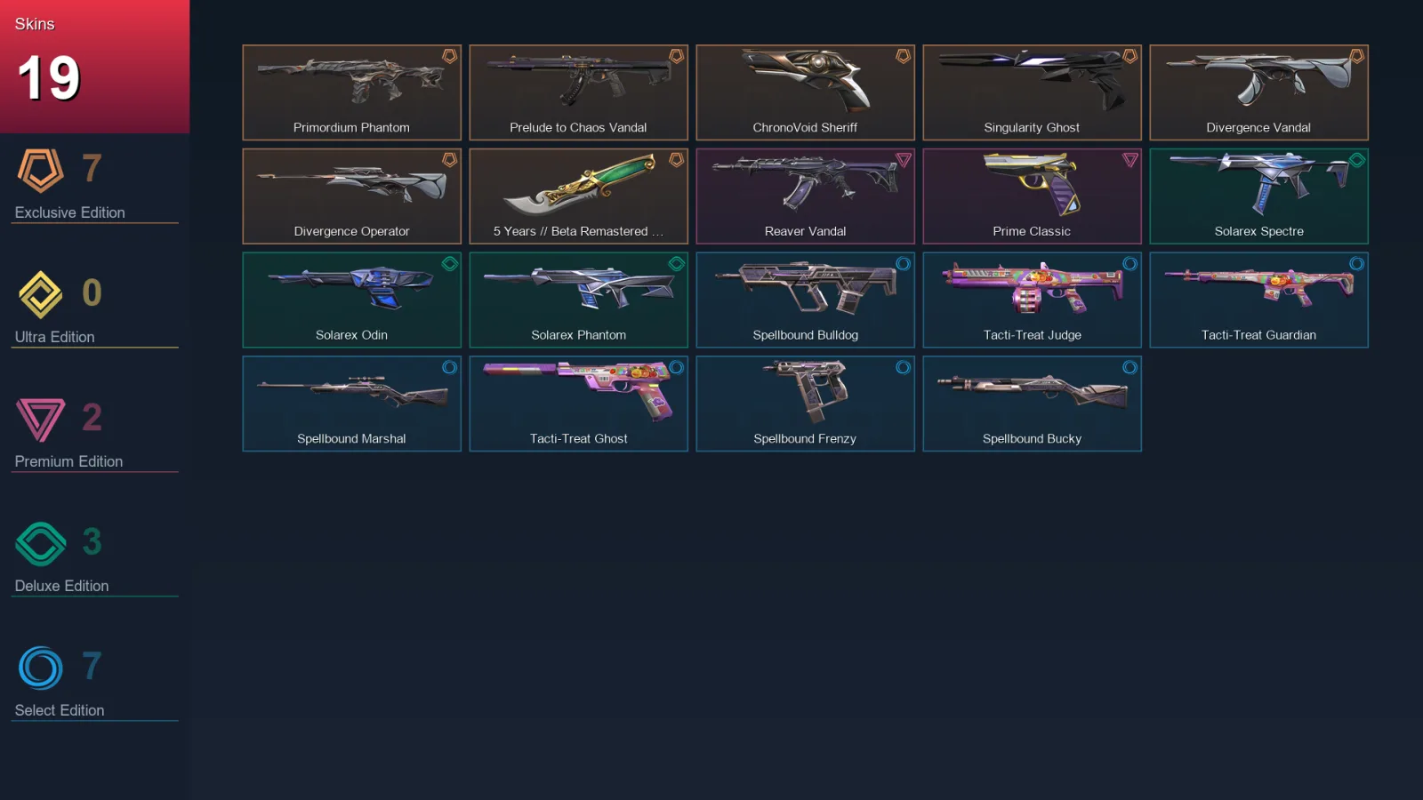 AP | Lv24 | Unranked | 19 Skin | 7 Agent | 14 Buddy &mdash; Valorant account with Melee skin