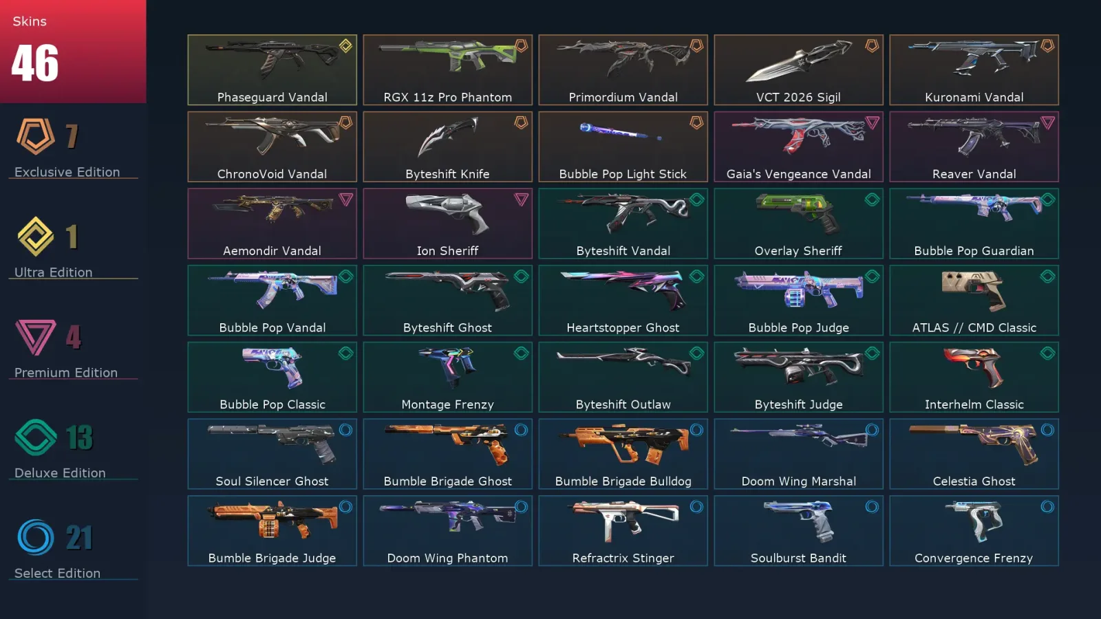 [Valorant] | EU | Level 202 | 29 Agents | 46 Skins — Valorant account