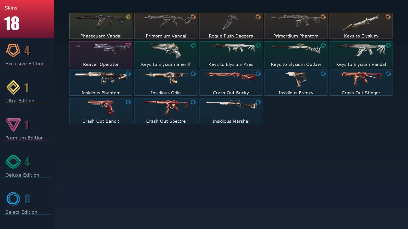 [Valorant] | EU | Level 41 | Ascendant 1 | 13 Agents | 18 Skins — Valorant account