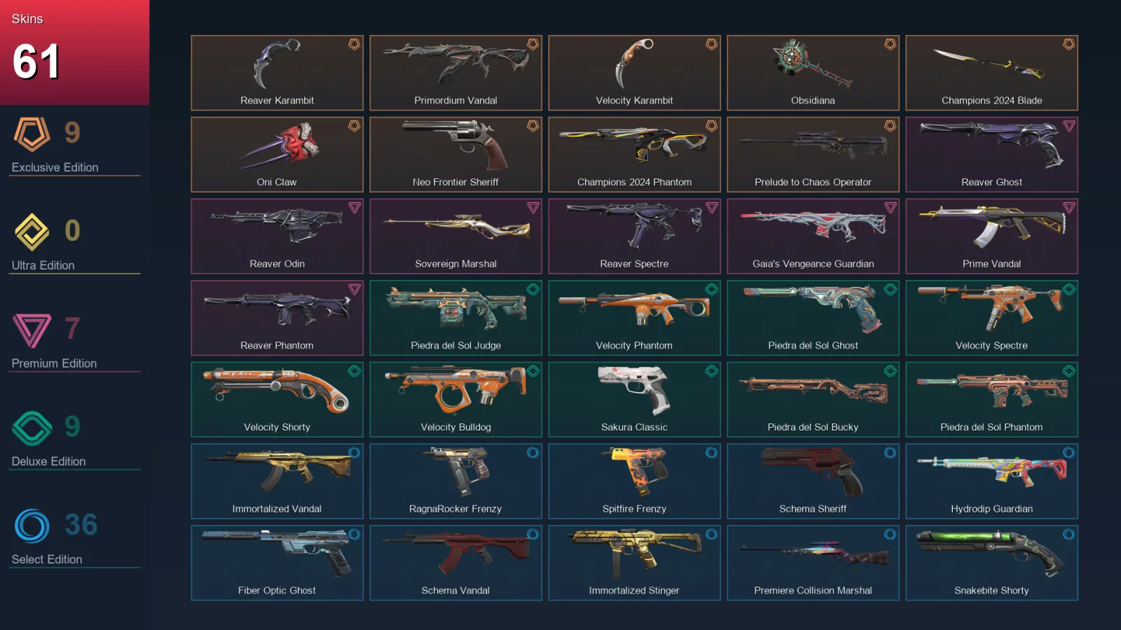 AP | Lv263 | Unranked | 61 Skin | 26 Agent | 112 Buddy — Valorant account