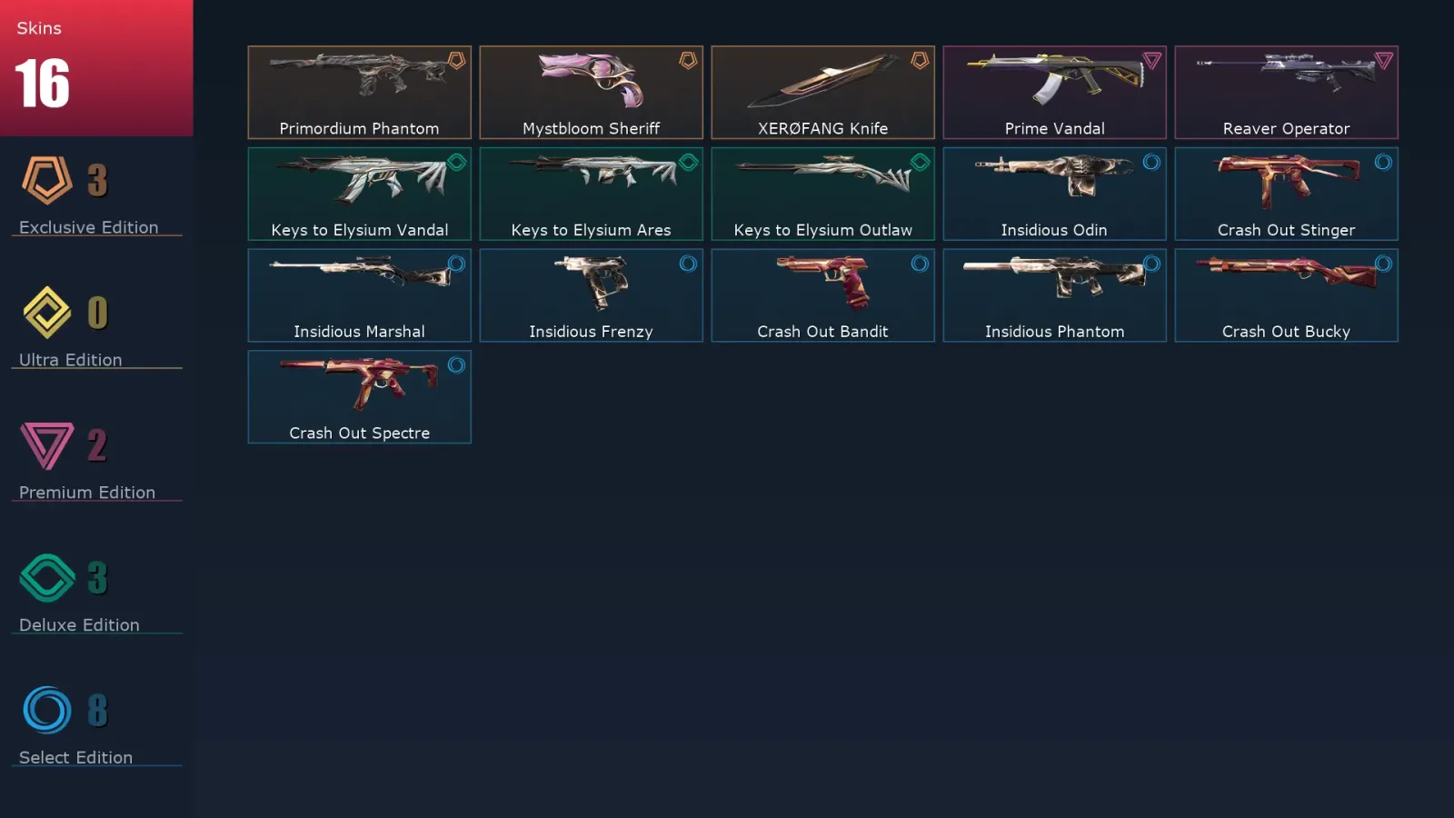 [Valorant] | EU | Level 25 | Platinum 1 | 8 Agents | 16 Skins — Valorant account