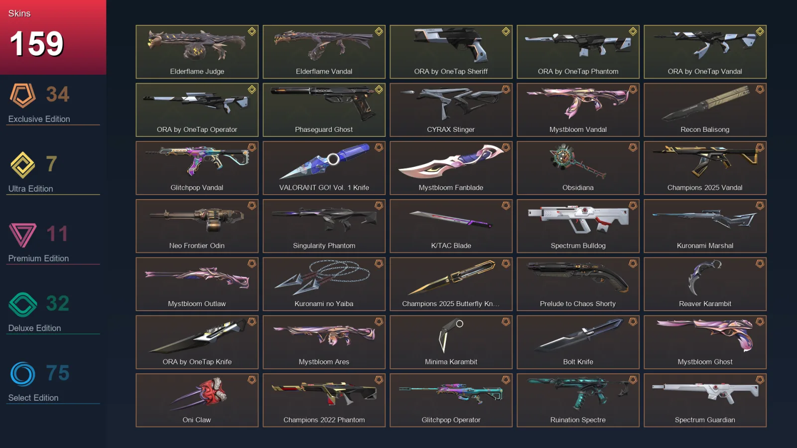 AP | Lv135 | Unranked | 159 Skin | 28 Agent | 105 Buddy