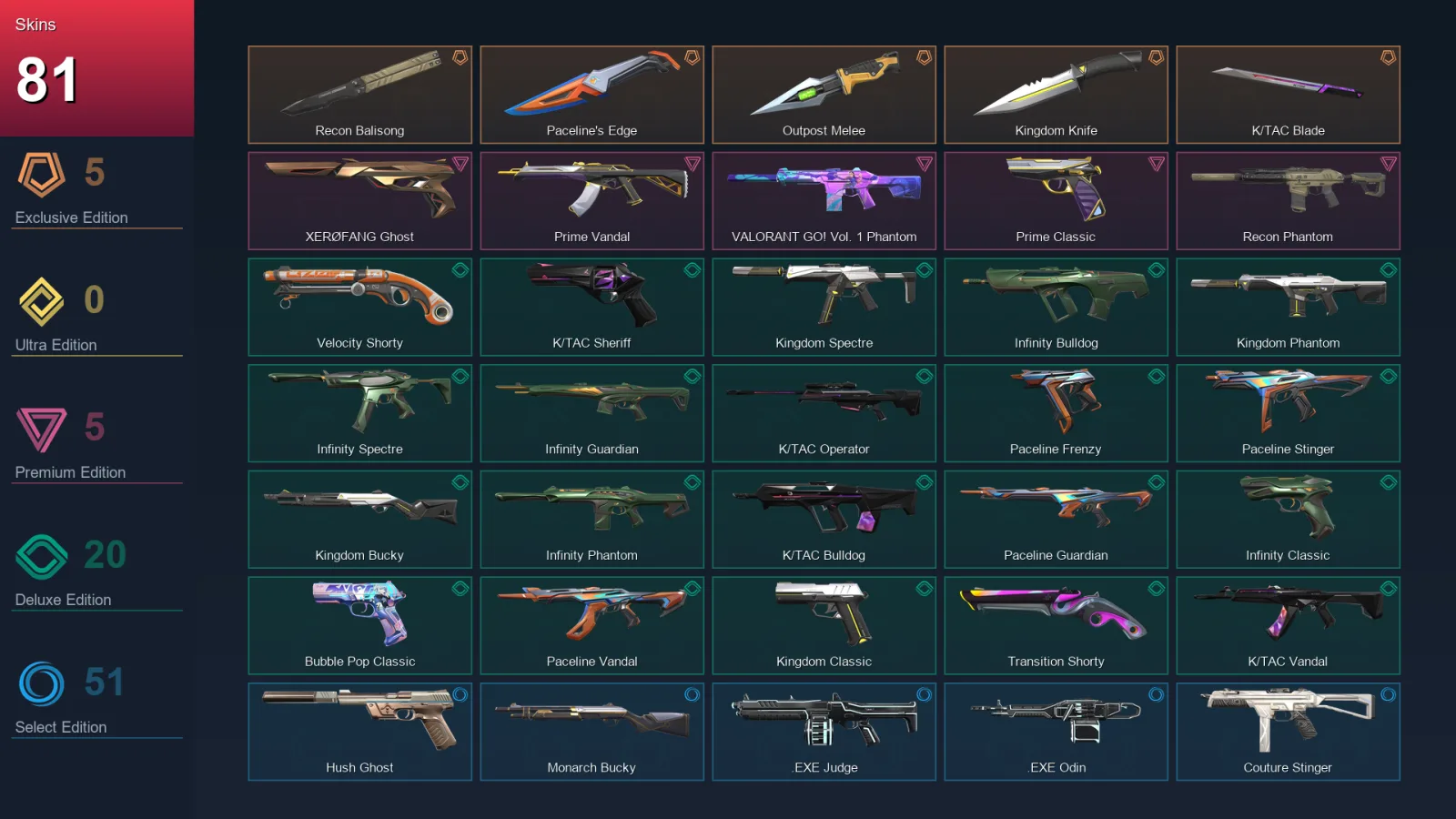 NA | Lv346 | Unranked | 81 Skin | 28 Agent | 126 Buddy