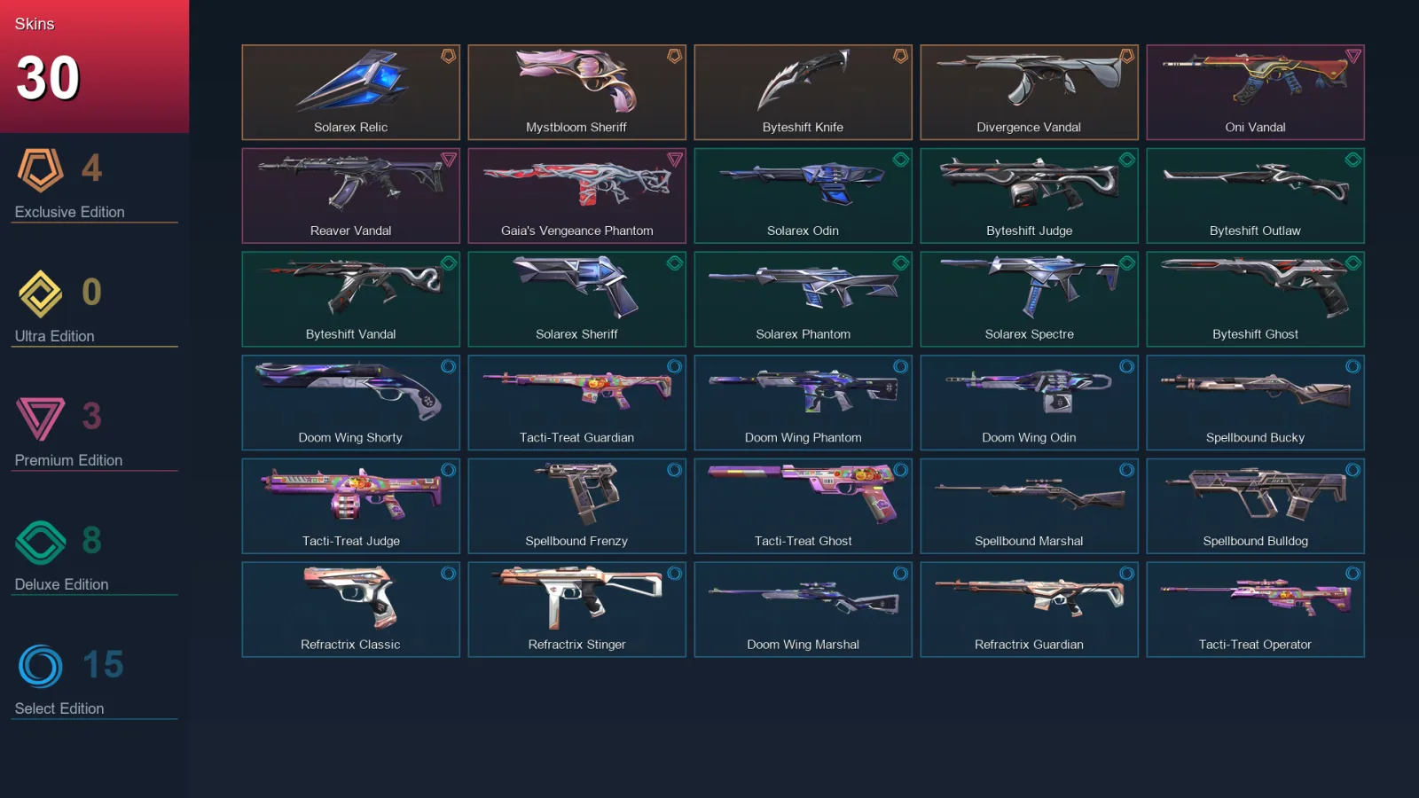 EU | Lv52 | Unranked | 30 Skin | 29 Agent | 33 Buddy