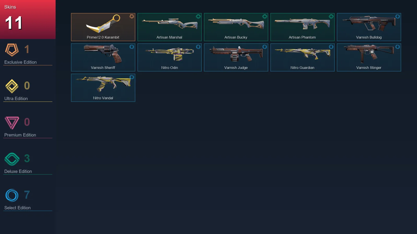 AP | Lv23 | Unranked | 11 Skin | 8 Agent | 11 Buddy