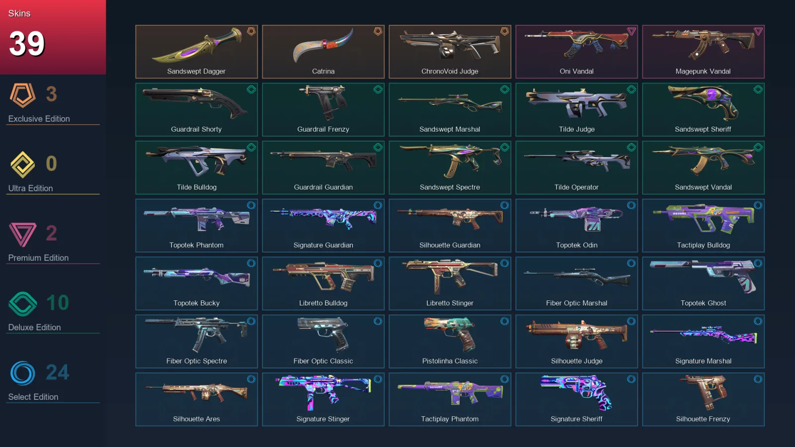NA | Lv64 | Unranked | 39 Skin | 14 Agent | 39 Buddy