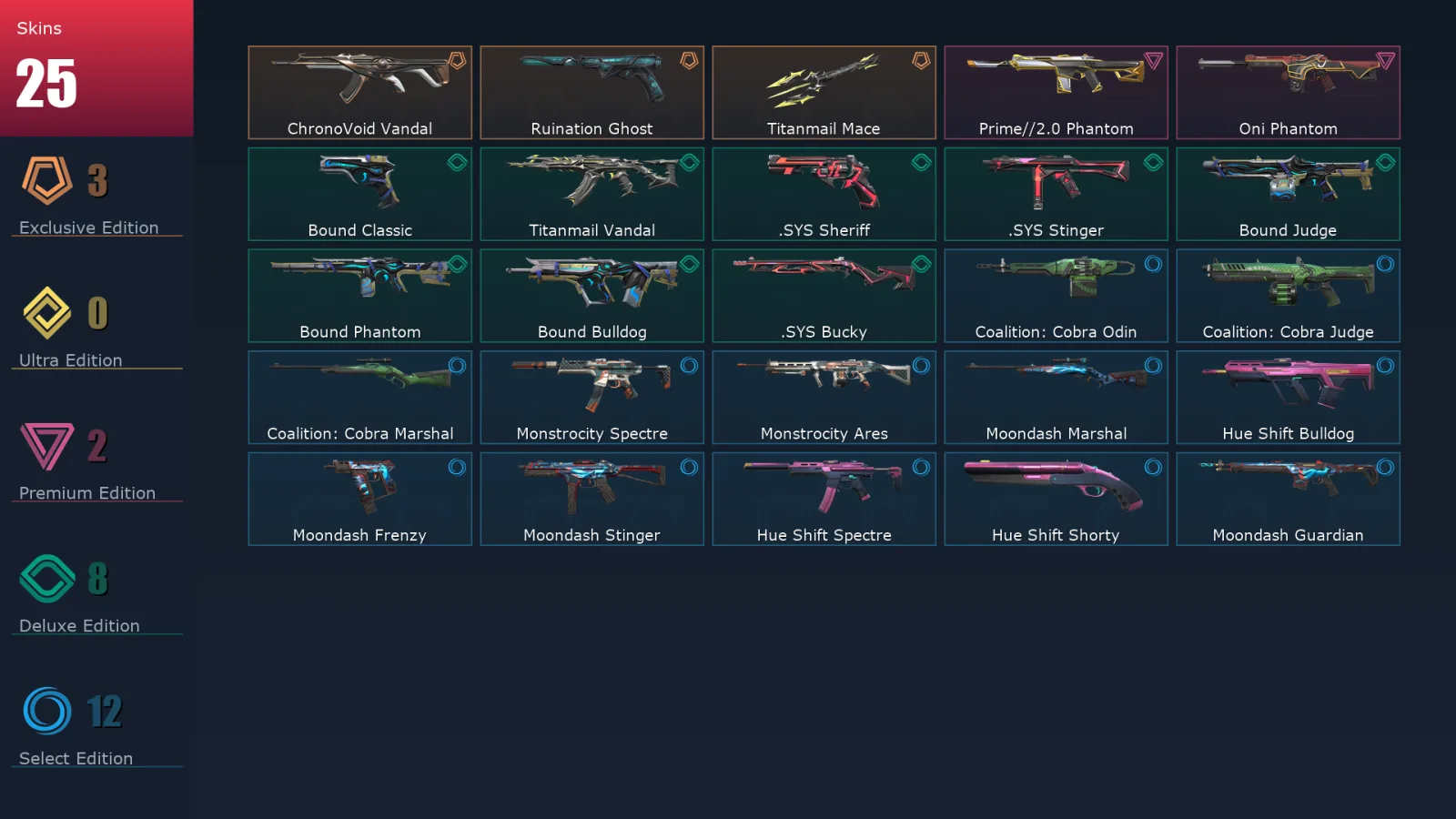 [Valorant] | EU | Level 47 | 21 Agents | 25 Skins