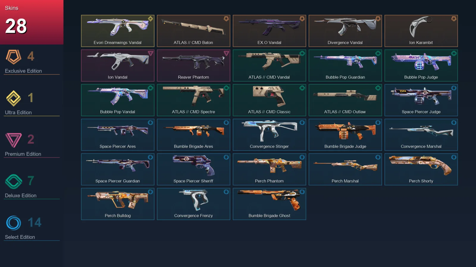 EU | Lv65 | Unranked | 28 Skin | 25 Agent | 45 Buddy