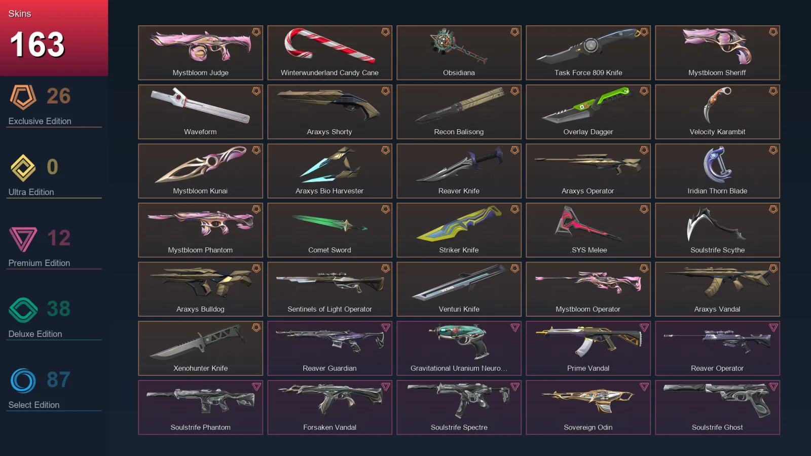 EU | Lv344 | Unranked | 163 Skin | 25 Agent | 148 Buddy