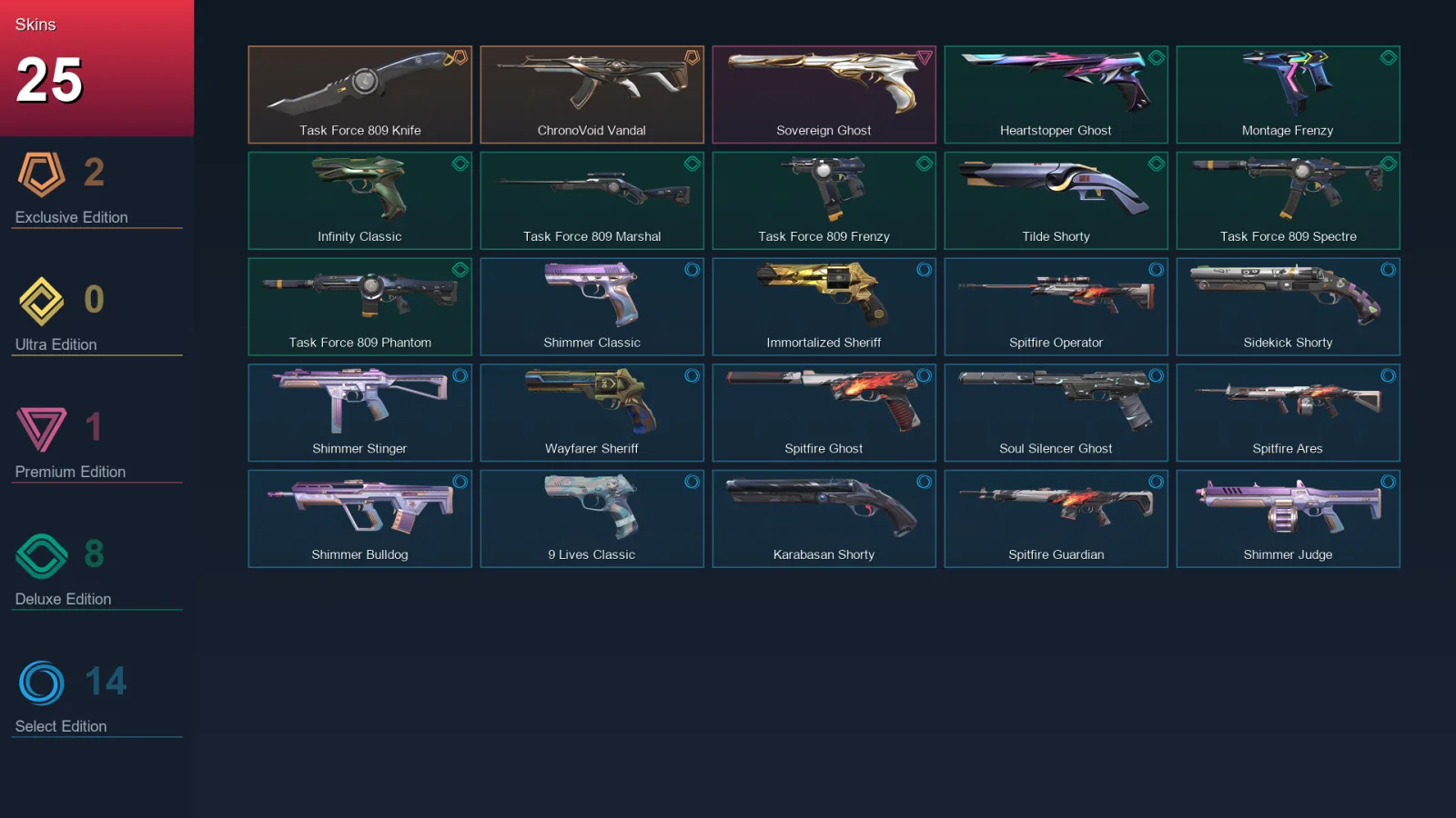 AP | Lv230 | Unranked | 25 Skin | 29 Agent | 78 Buddy