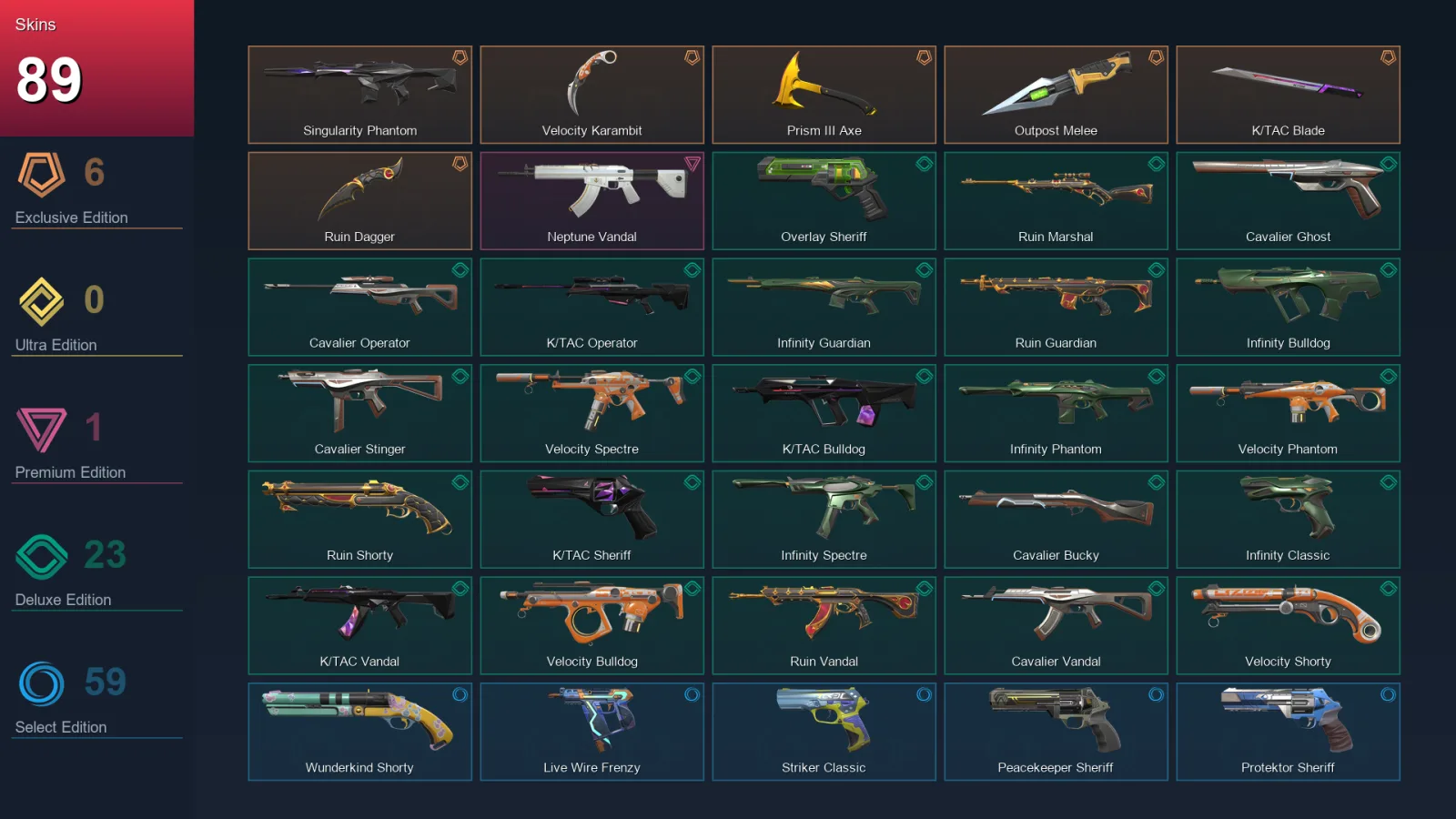 EU | Lv310 | Unranked | 89 Skin | 29 Agent | 149 Buddy — Valorant account
