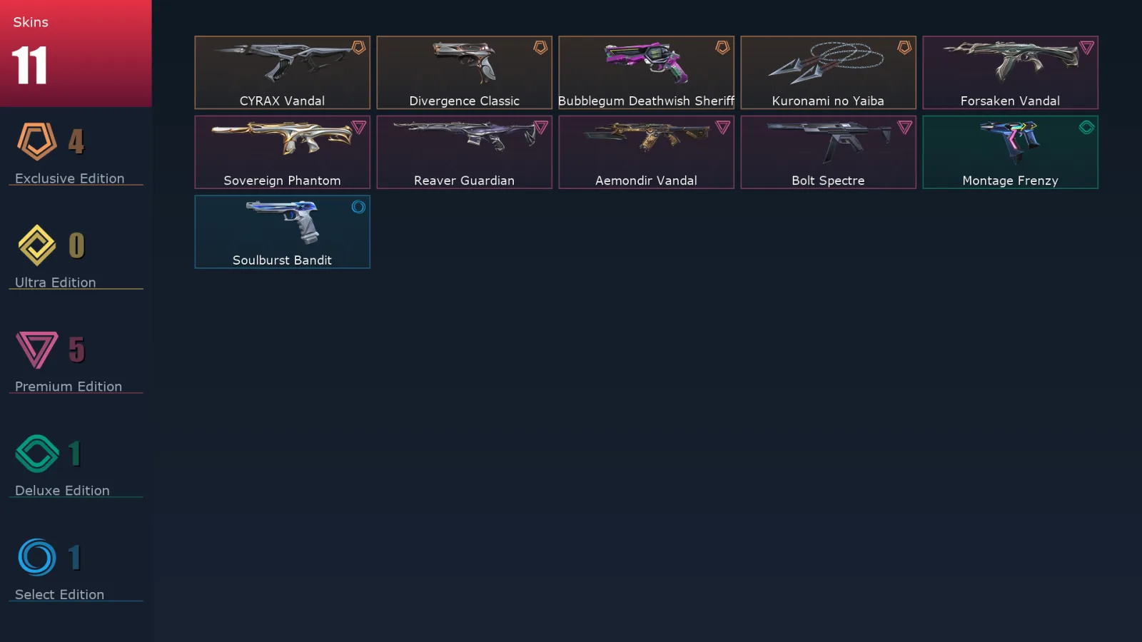 [Valorant] | EU | Level 80 | Diamond 3 | 21 Agents | 11 Skins