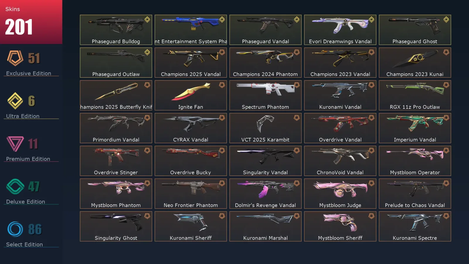 [Valorant] | EU | Level 214 | Diamond 2 | 29 Agents | 201 Skins — Valorant account