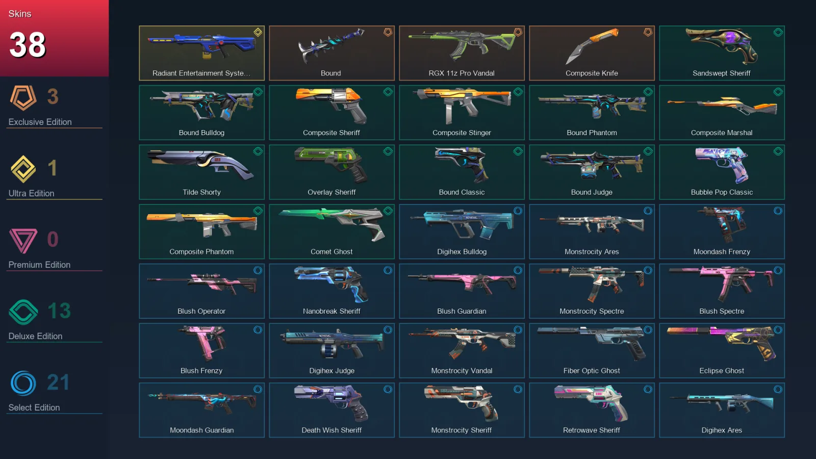 EU | Lv253 | Unranked | 38 Skin | 26 Agent | 78 Buddy — Valorant account