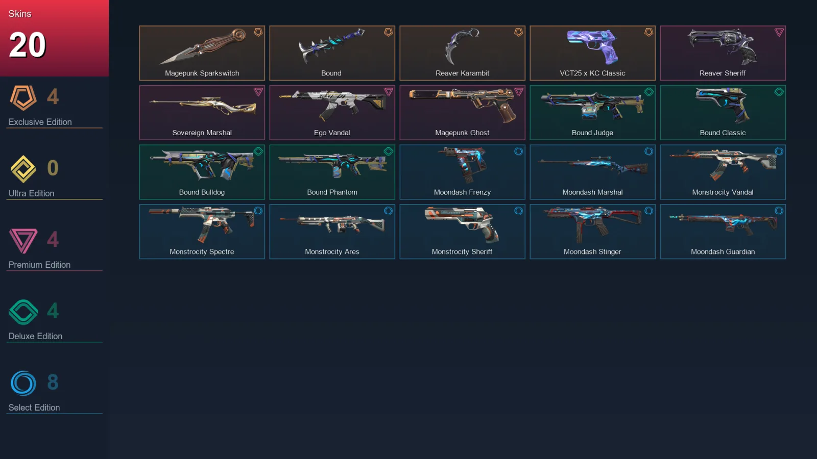 EU | Lv85 | Unranked | 20 Skin | 25 Agent | 41 Buddy — Valorant account